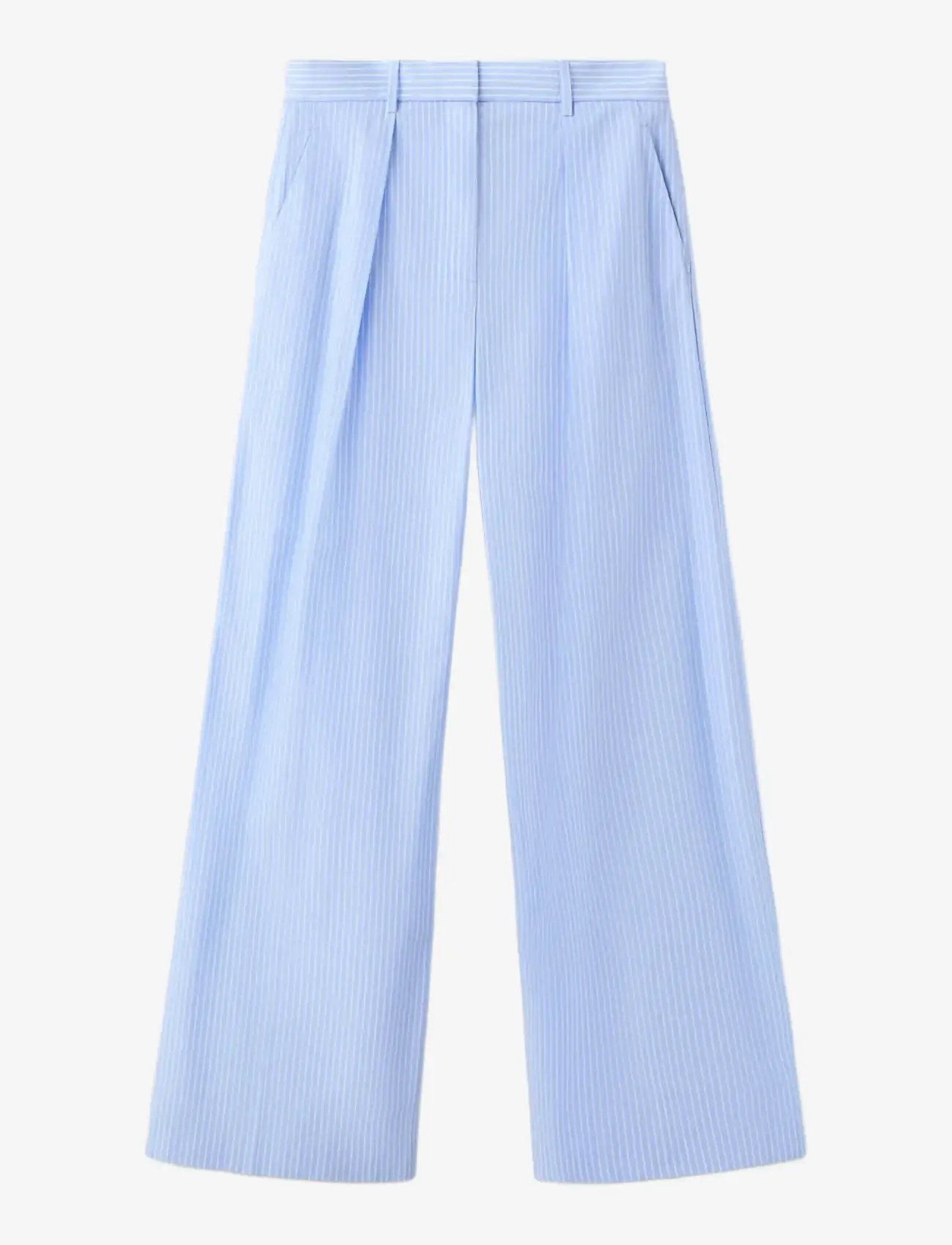 Mango - Pinstripe lyocell trousers - hosen mit weitem bein - medium blue - 1