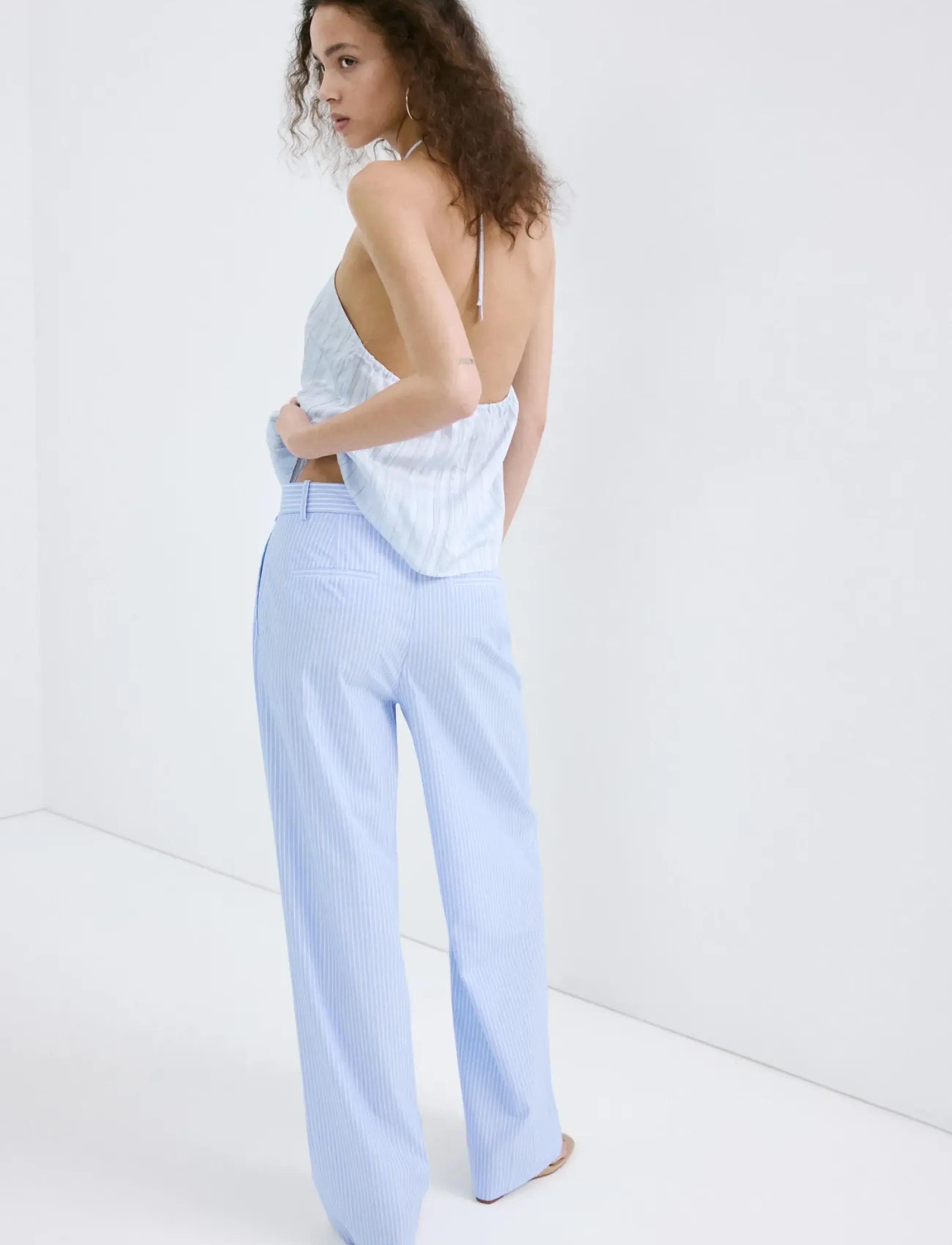 MANGO Pinstripe Lyocell Trousers kostymbyxor dam – bild 2