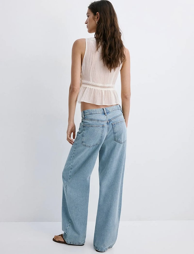 Mango - Lyocell top with contrasting trim - tanktops - light beige - 2