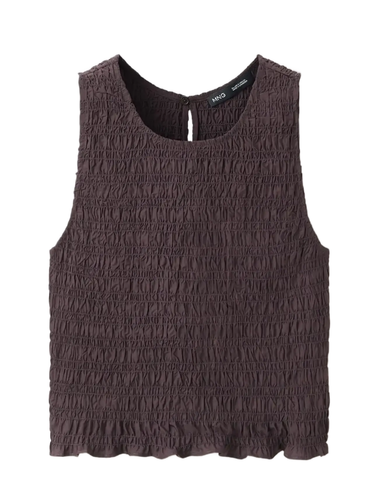 MANGO Honeycomb Lyocell Oberteil Braun - XS - Damen