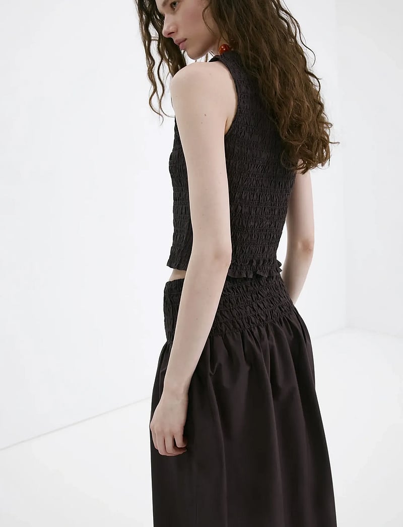 Mango - Terry cotton top - crop tops - dark brown - 2