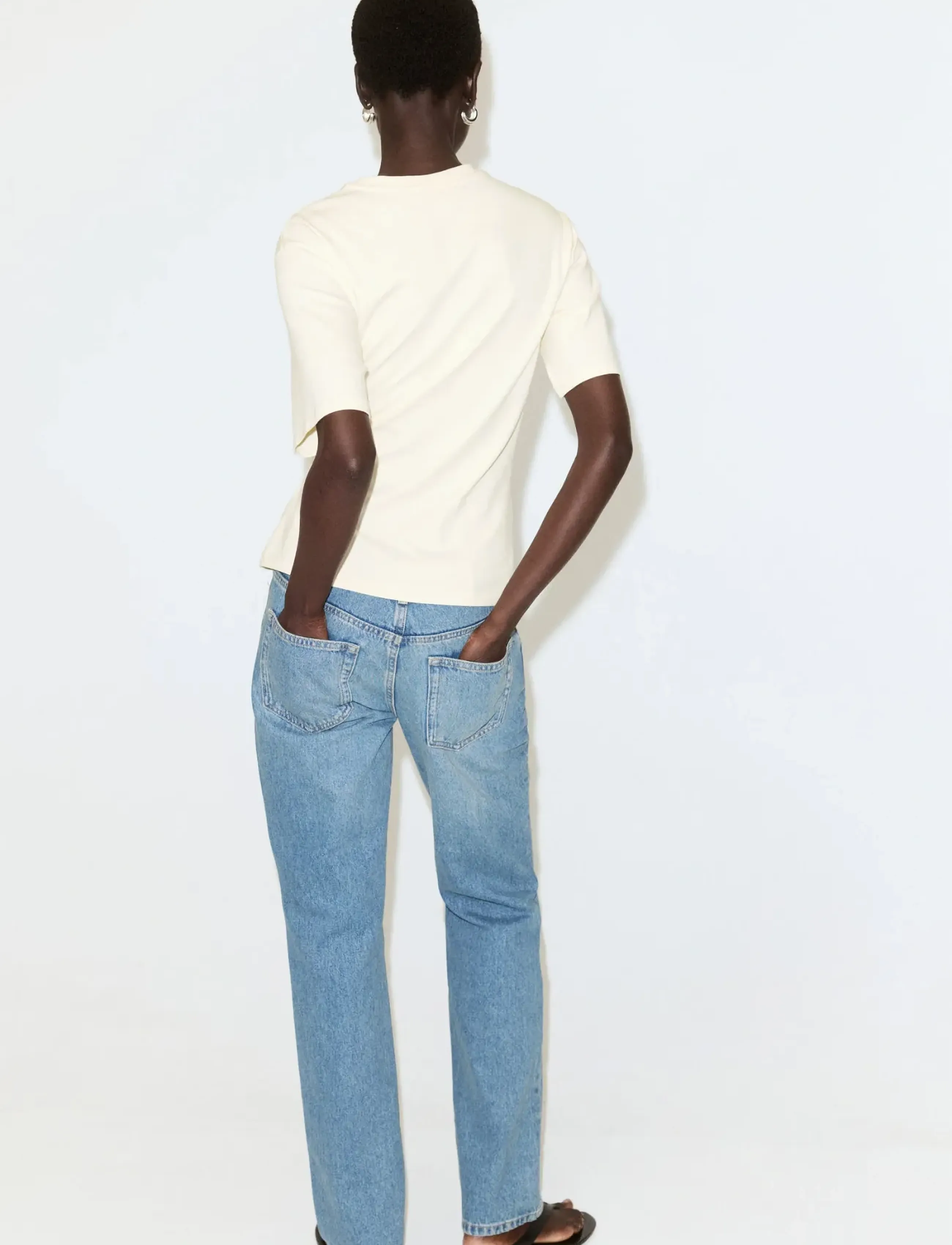 Mango - Cotton T-shirt with side bow - t-shirts - yellow - 2