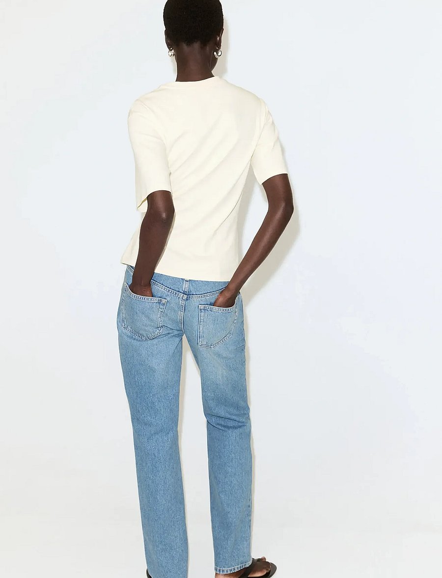 Mango - Cotton T-shirt with side bow - t-shirts - yellow - 2