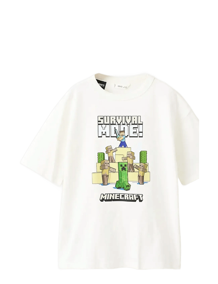 Mango - Minecraft cotton t-shirt - kortärmade t-shirts - natural white - 0