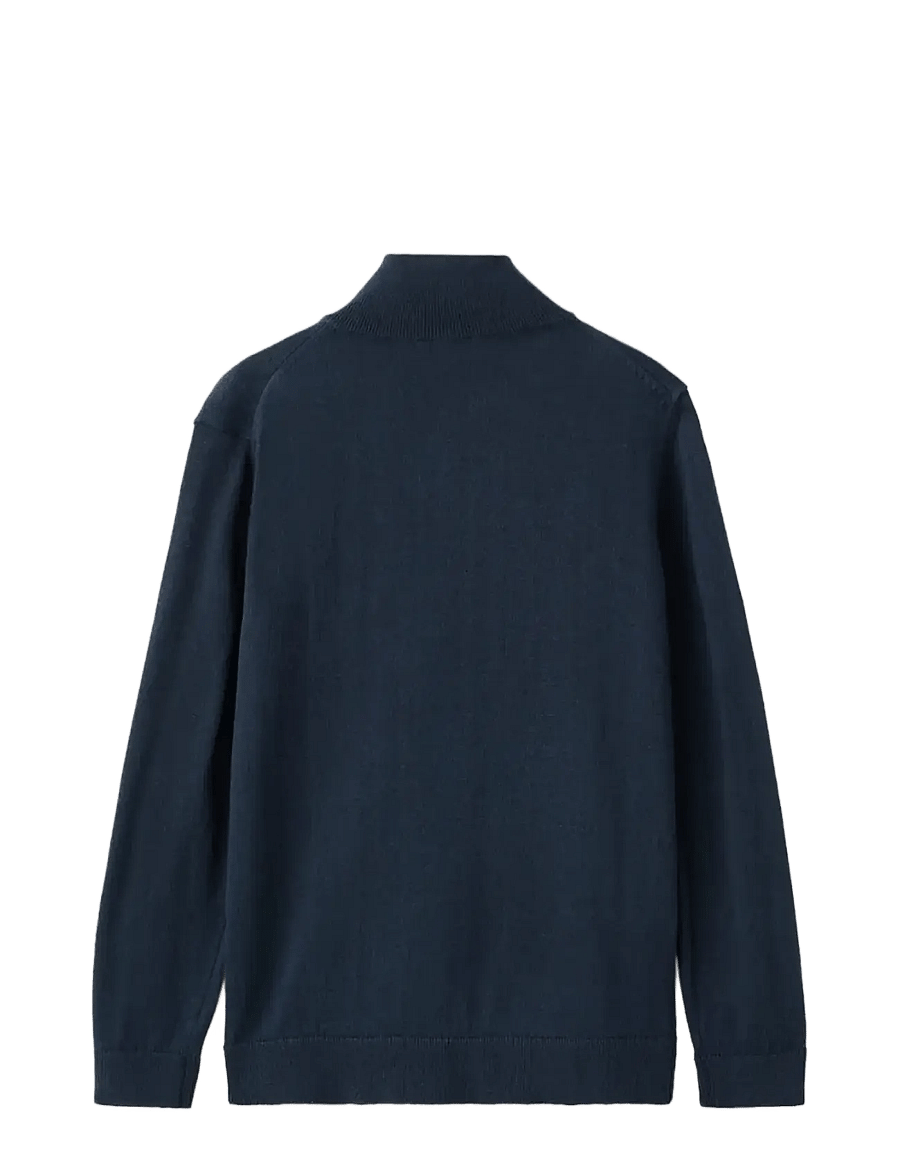 Mango - Zip neck jumper - stickade tröjor - navy - 1