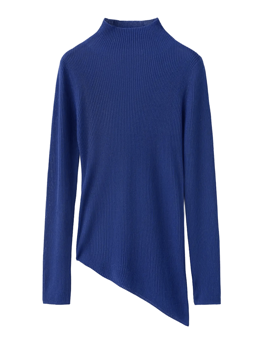 Mango - Sweater with asymmetrical turtleneck - striktrøjer - bright blue - 1