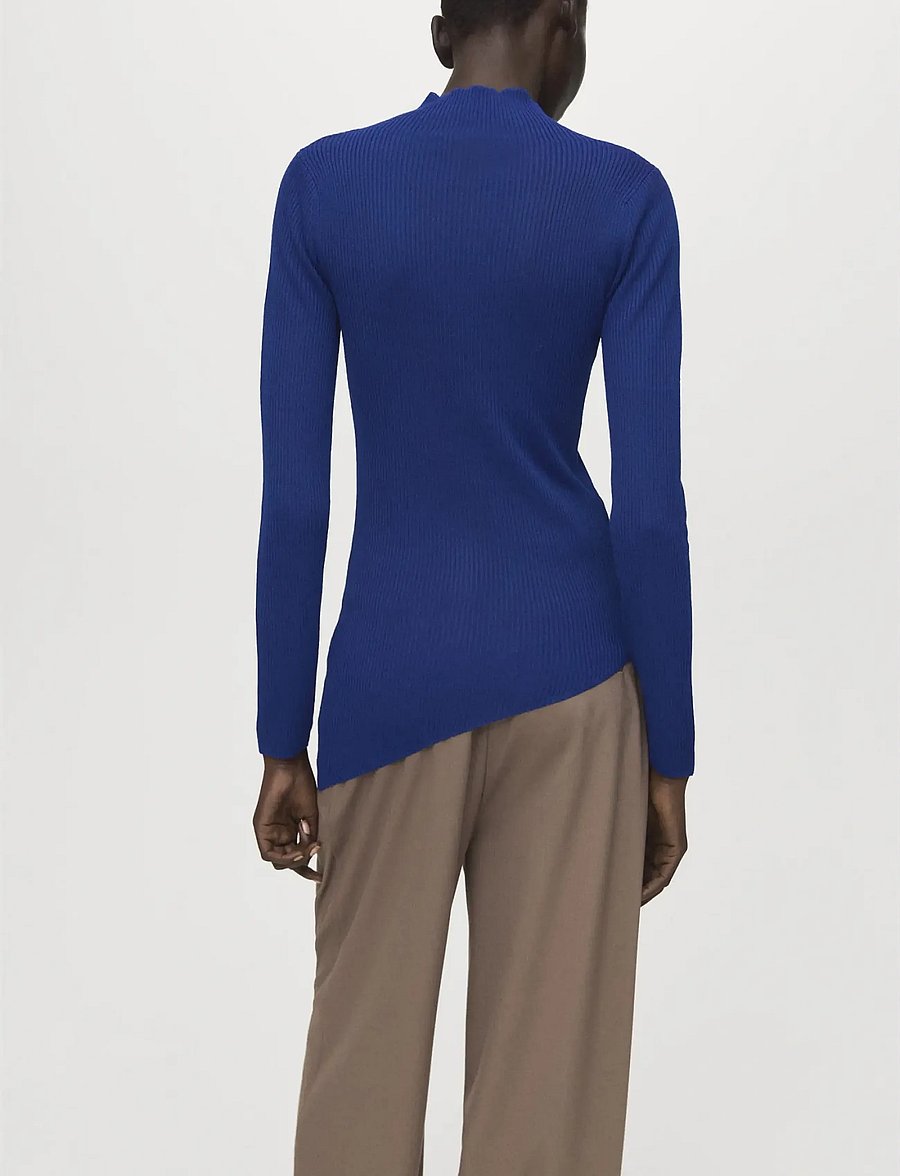 Mango - Sweater with asymmetrical turtleneck - striktrøjer - bright blue - 2