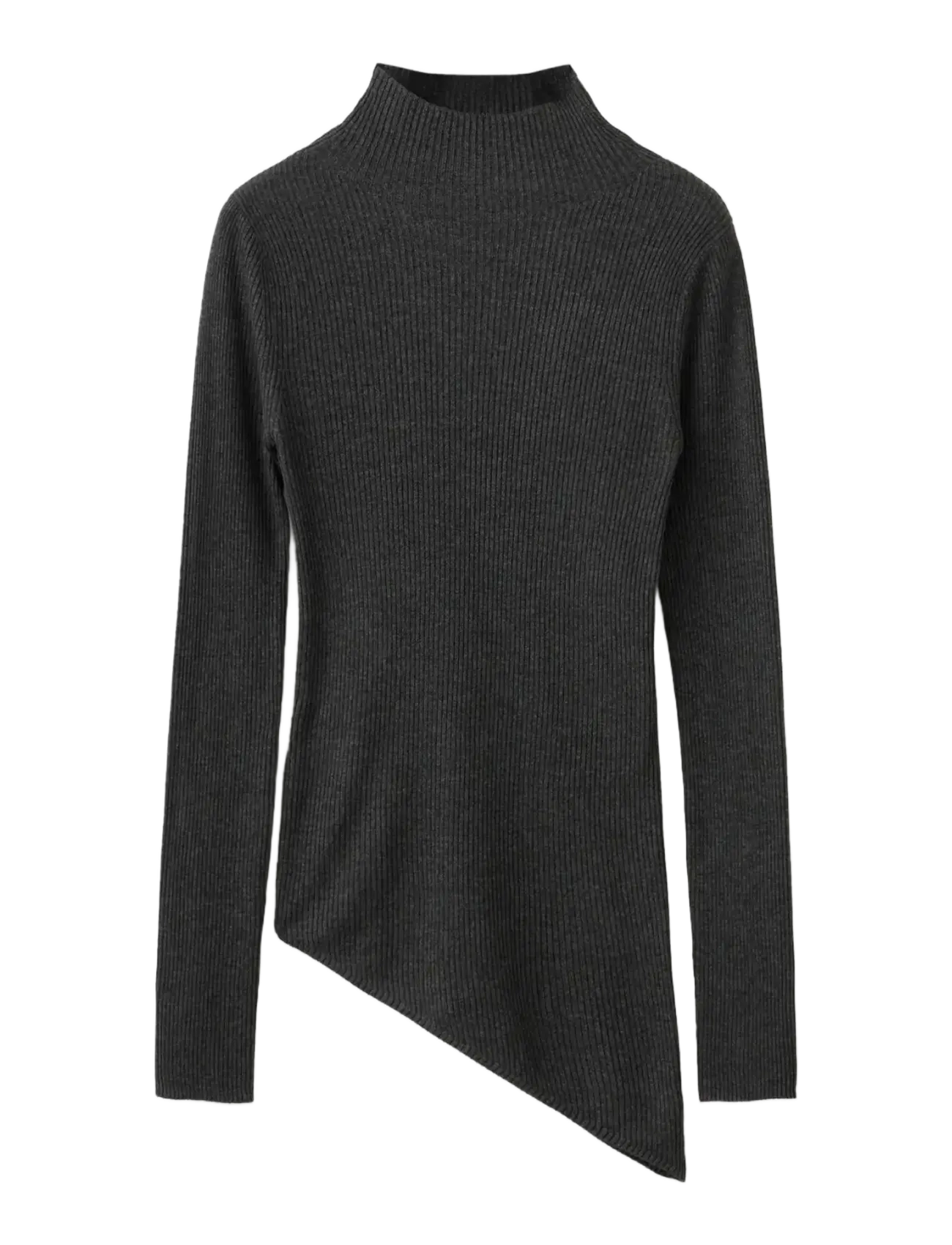 Mango Sweater with asymmetrical turtleneck - Rollkragenpullover - CHARCOAL / grey