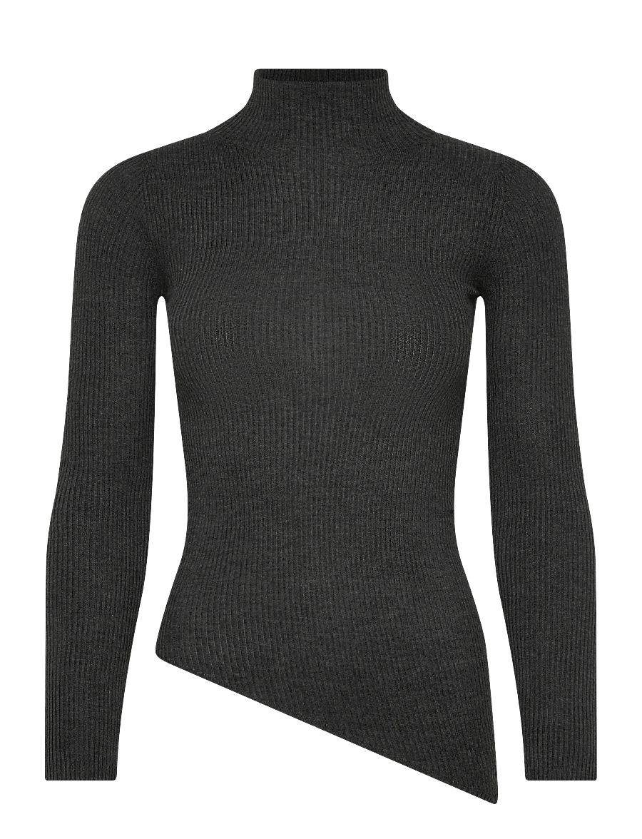 Mango - Sweater with asymmetrical turtleneck - neulepuserot - charcoal - 1