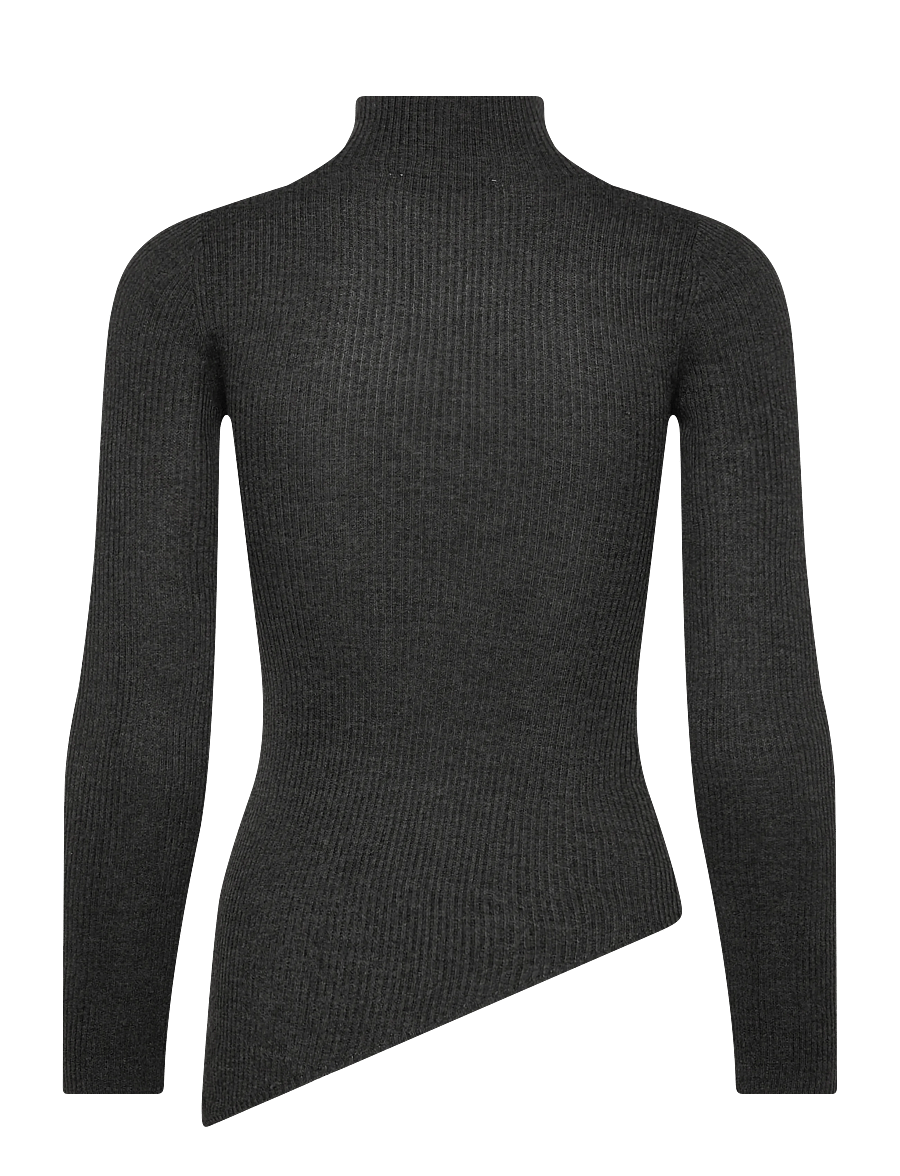 Mango - Sweater with asymmetrical turtleneck - neulepuserot - charcoal - 2