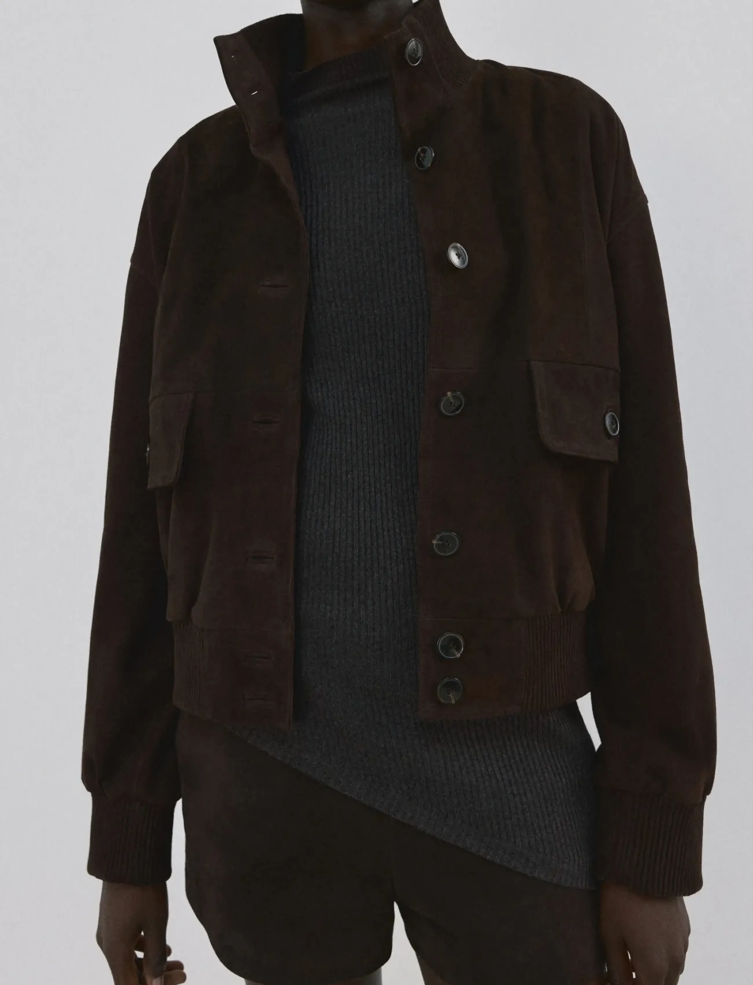 Mango Sweater with asymmetrical turtleneck - Mango - CHARCOAL / grey