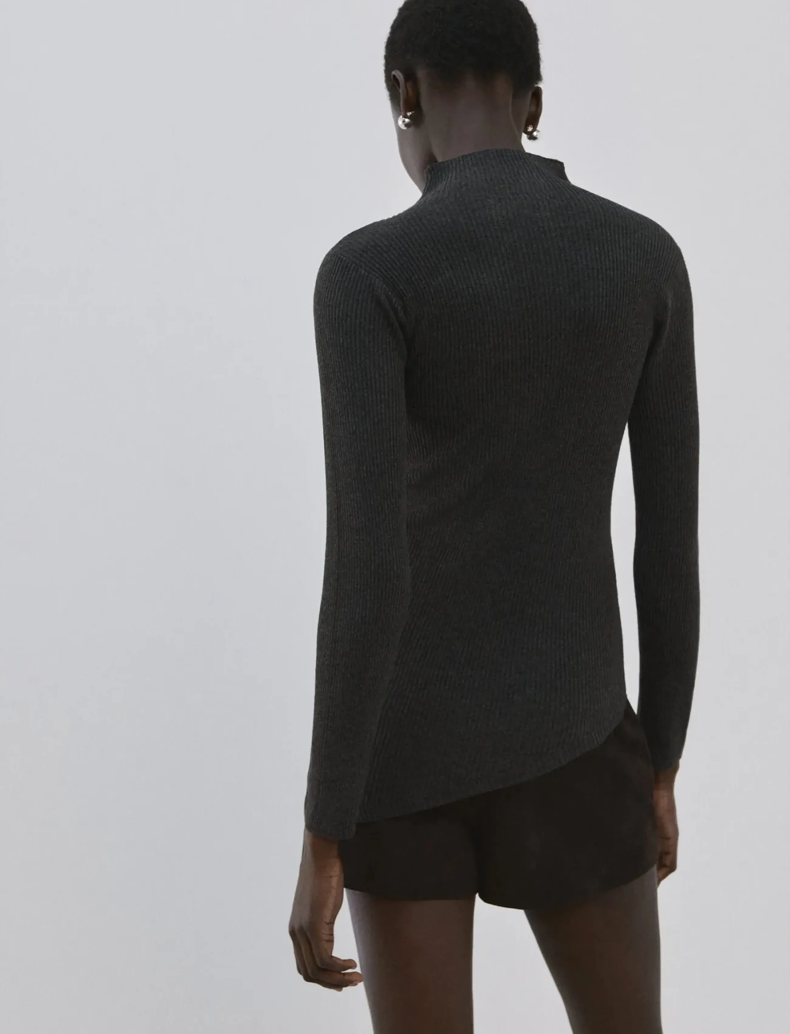 Mango - Sweater with asymmetrical turtleneck - lägsta priserna - charcoal - 3