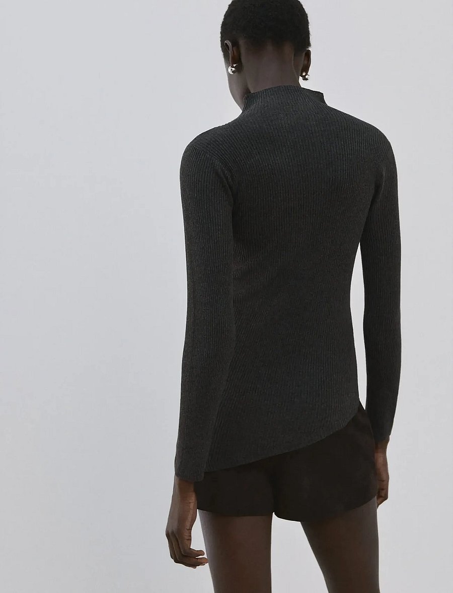 Mango - Sweater with asymmetrical turtleneck - neulepuserot - charcoal - 3