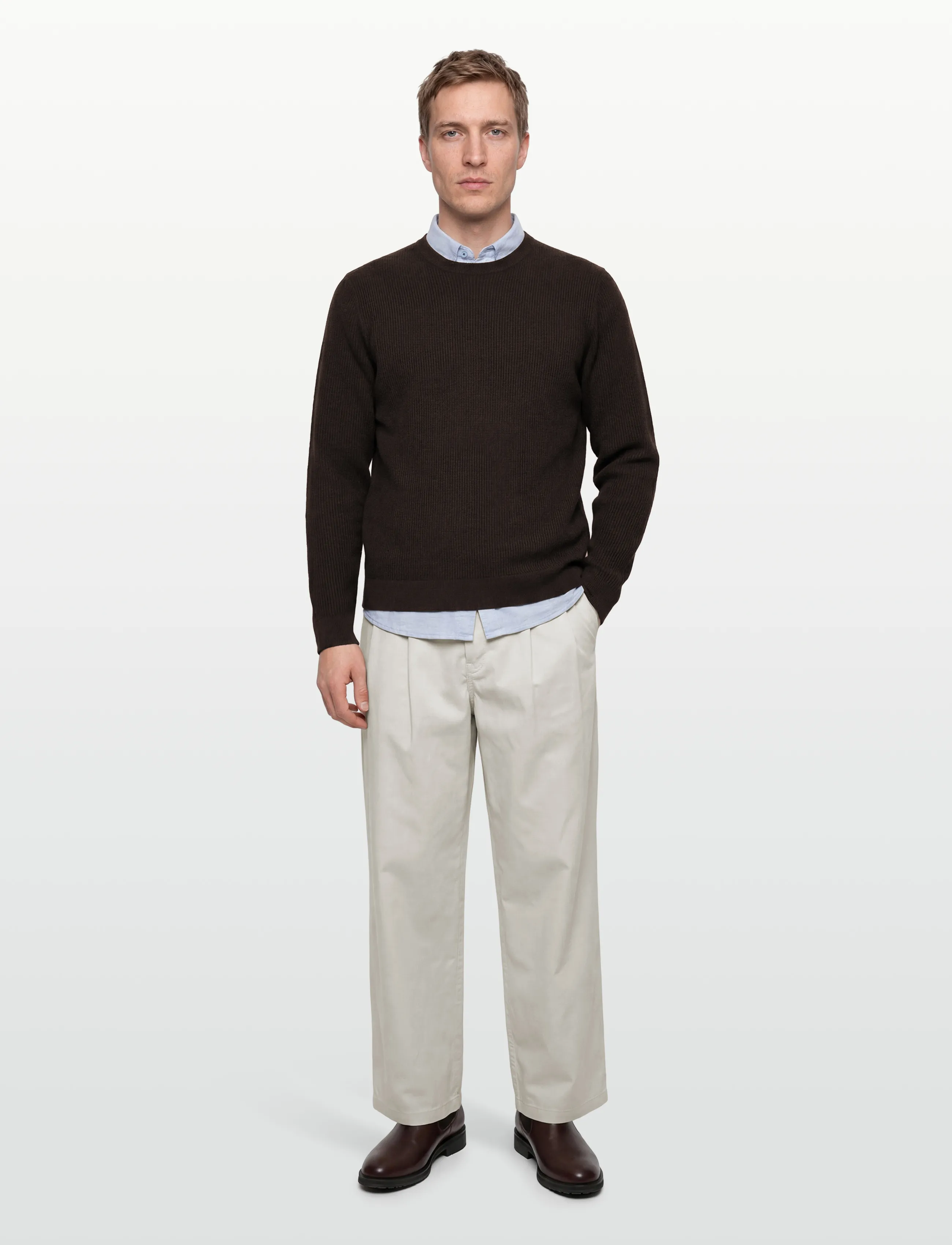 Mango - Fine rib-knit cotton sweater - madalaimad hinnad - dark brown - 0