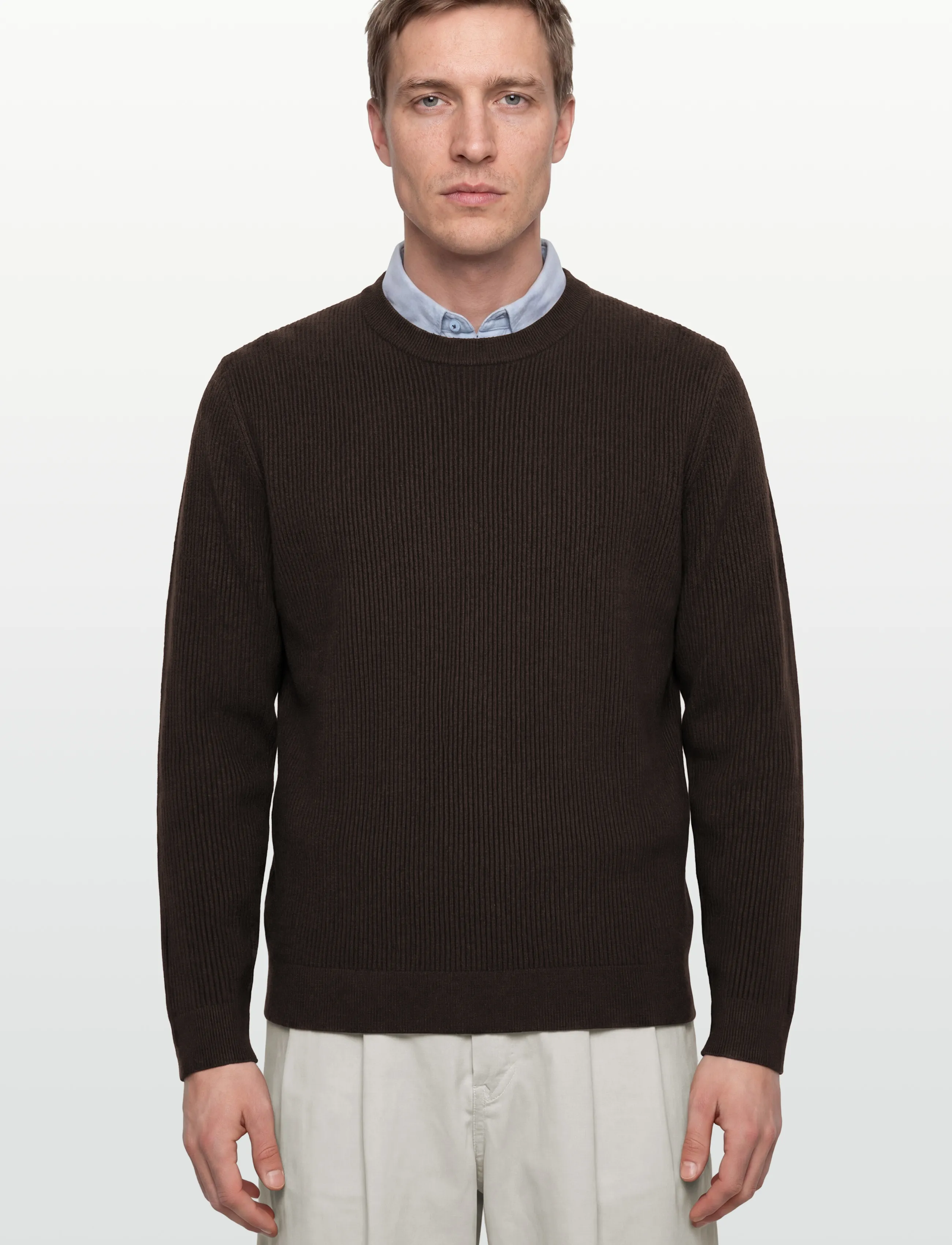 Mango - Fine rib-knit cotton sweater - madalaimad hinnad - dark brown - 3
