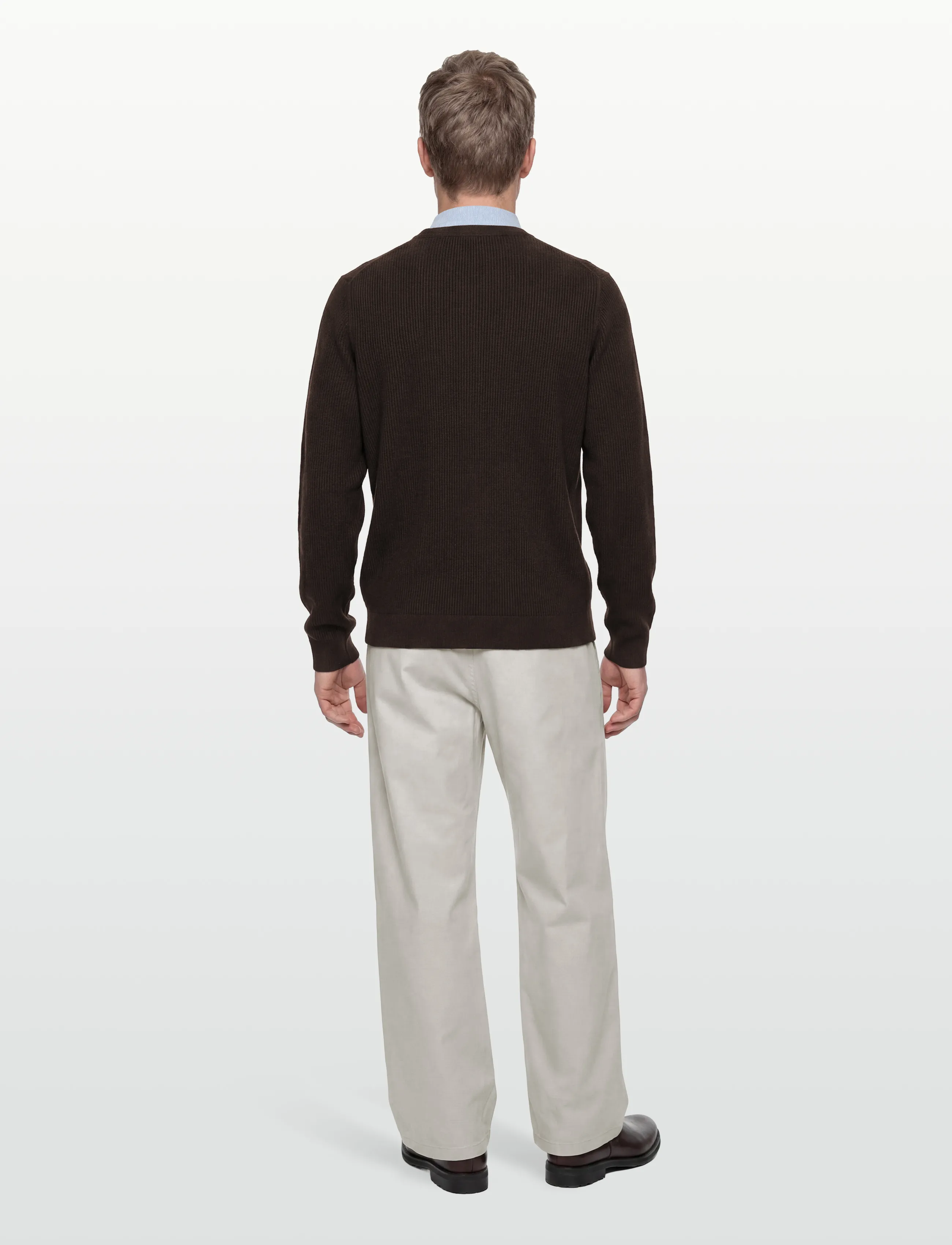 Mango - Fine rib-knit cotton sweater - madalaimad hinnad - dark brown - 4