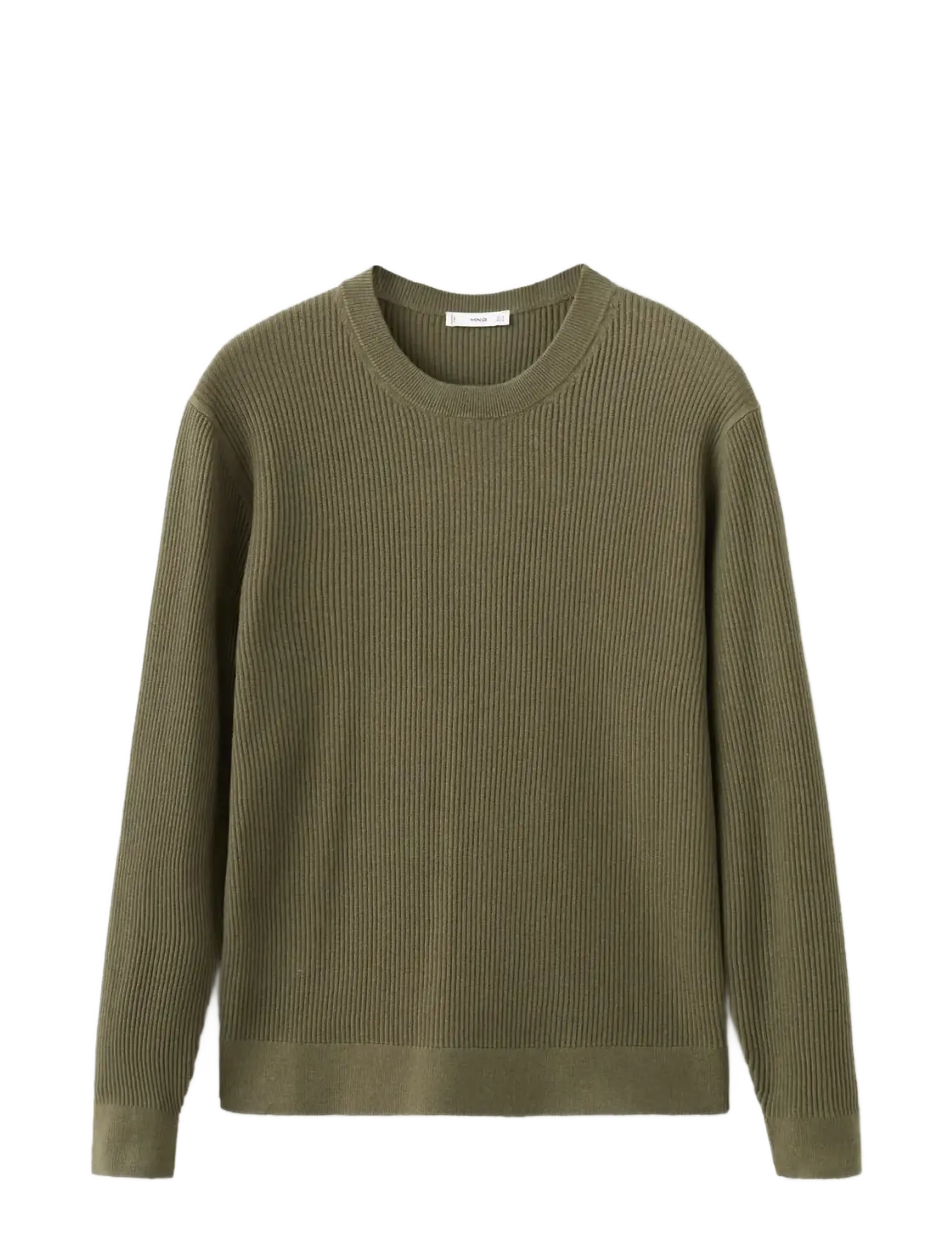 MANGO Fine Rib-Knit Baumwolle Pullover Khaki - XXL - Herren