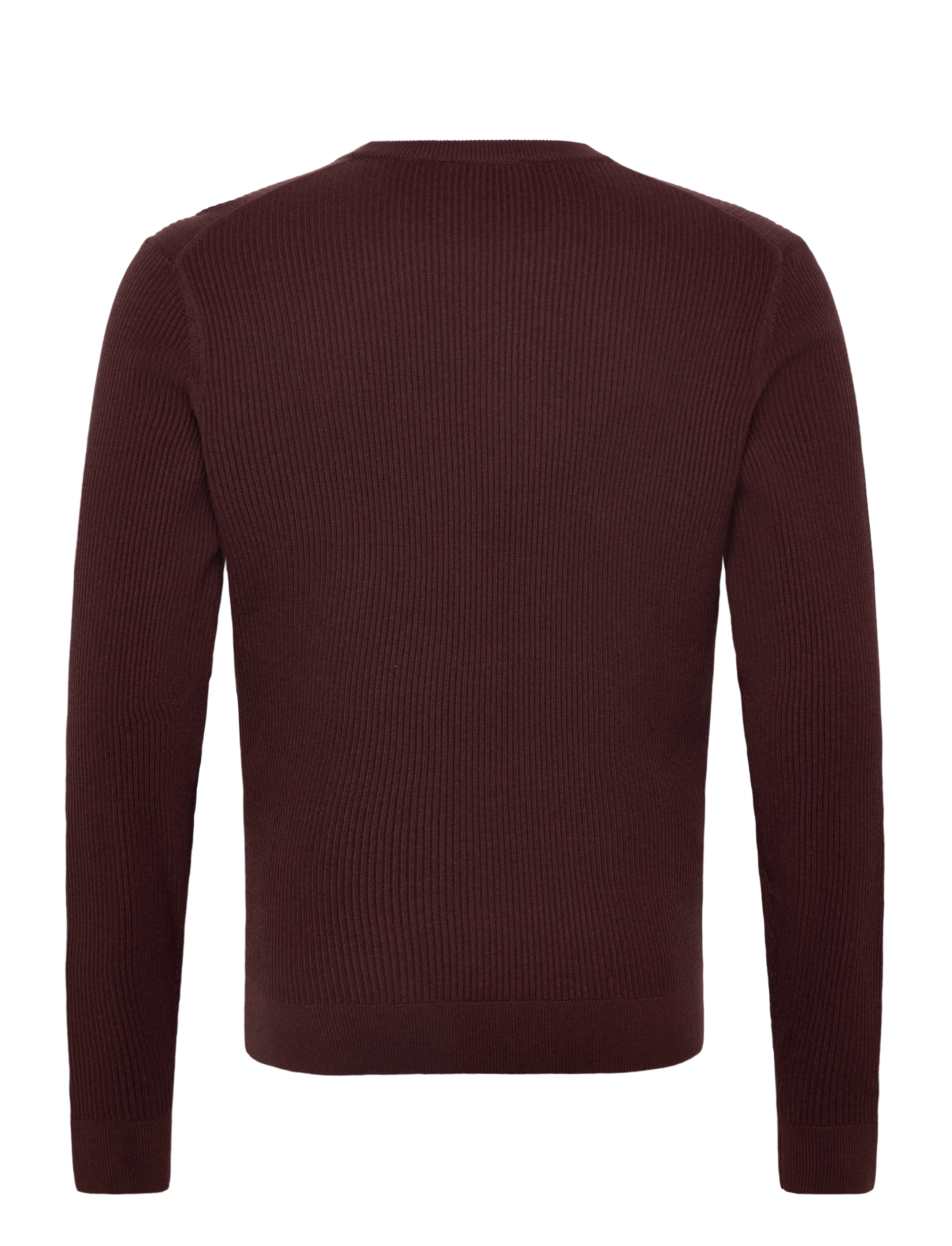Mango - Fine rib-knit cotton sweater - strik - dark red - 2
