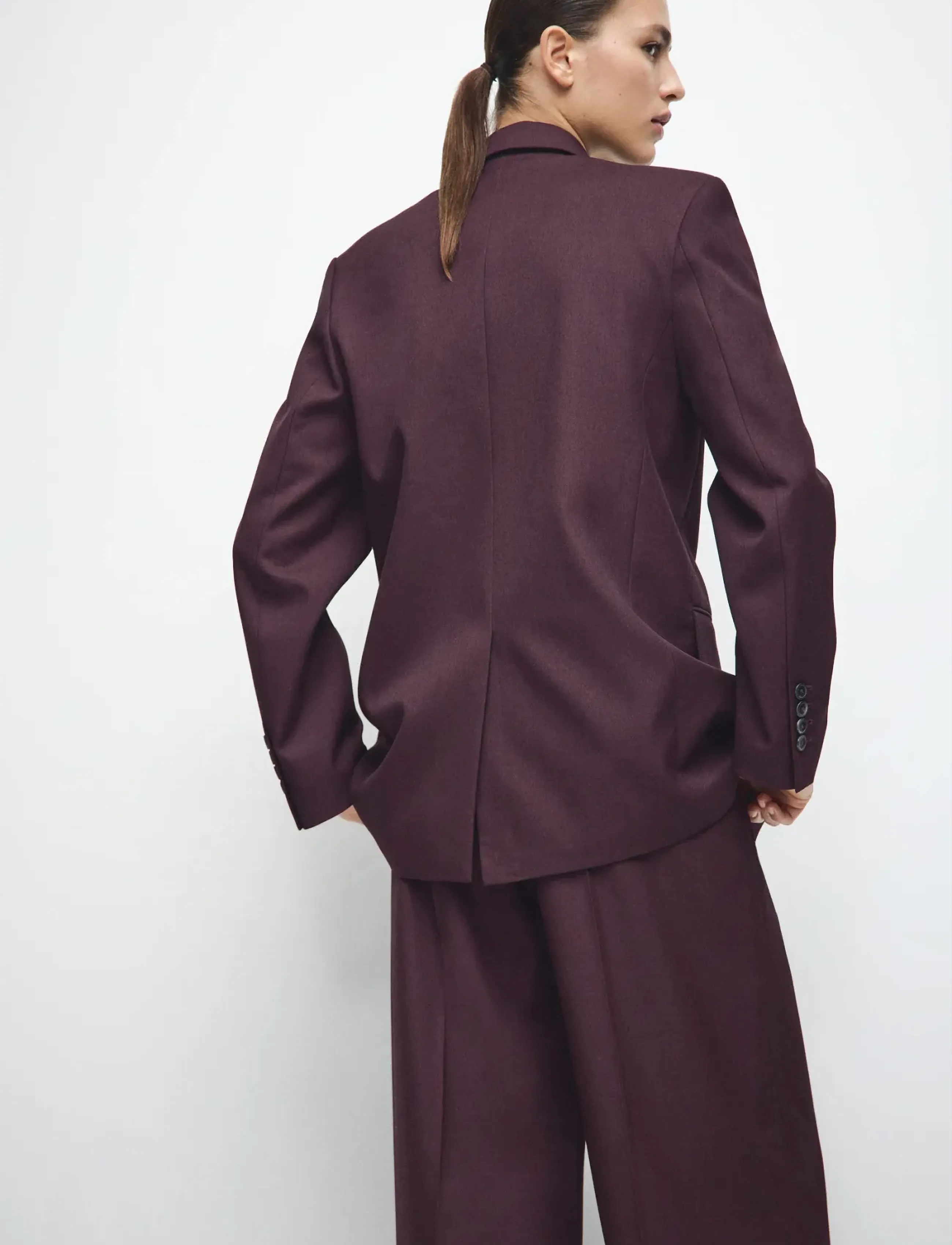 Mango - Straight suit jacket with lapel pockets - enkelknäppta kavajer - dark red - 2