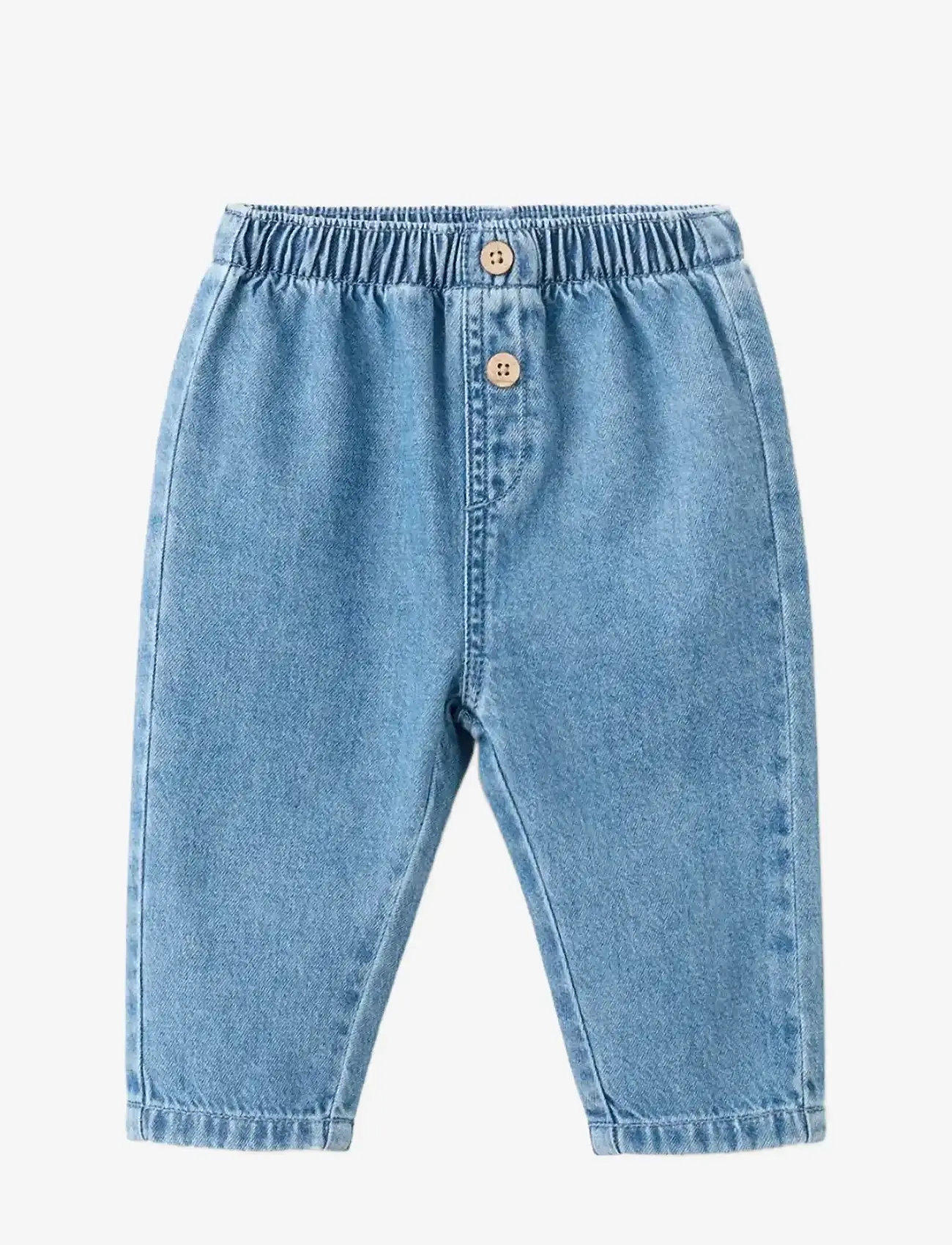 Mango - Straight jeans with elasticated waistband - regular jeans - open blue - 0