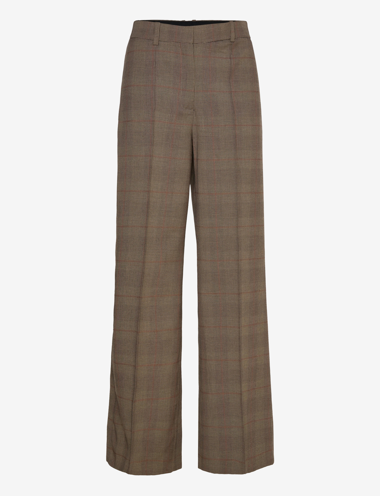 Mango - Wool-blend check trousers - habitbukser - brown - 1