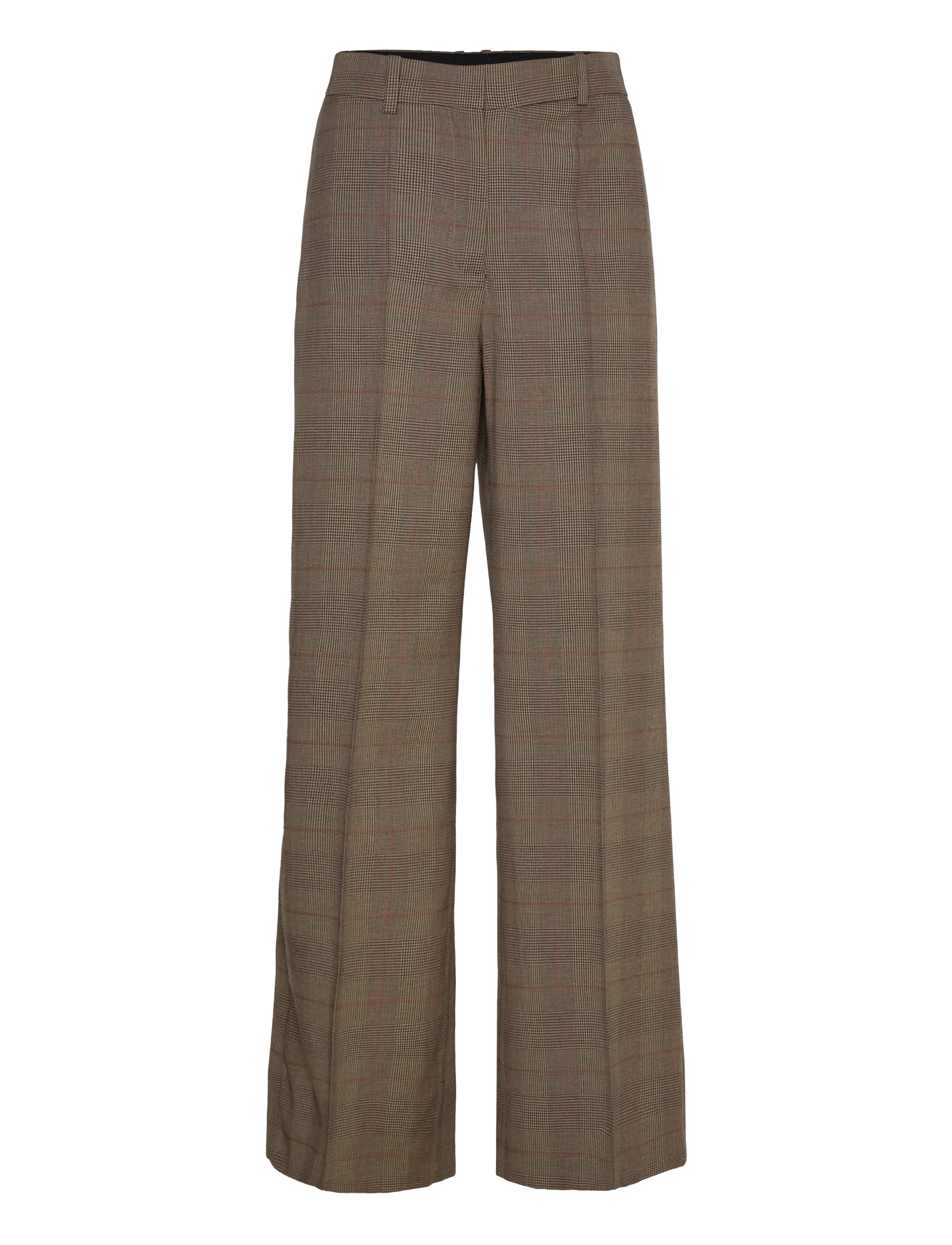 Mango Wool-blend check trousers - Pidulikud püksid - BROWN / brown