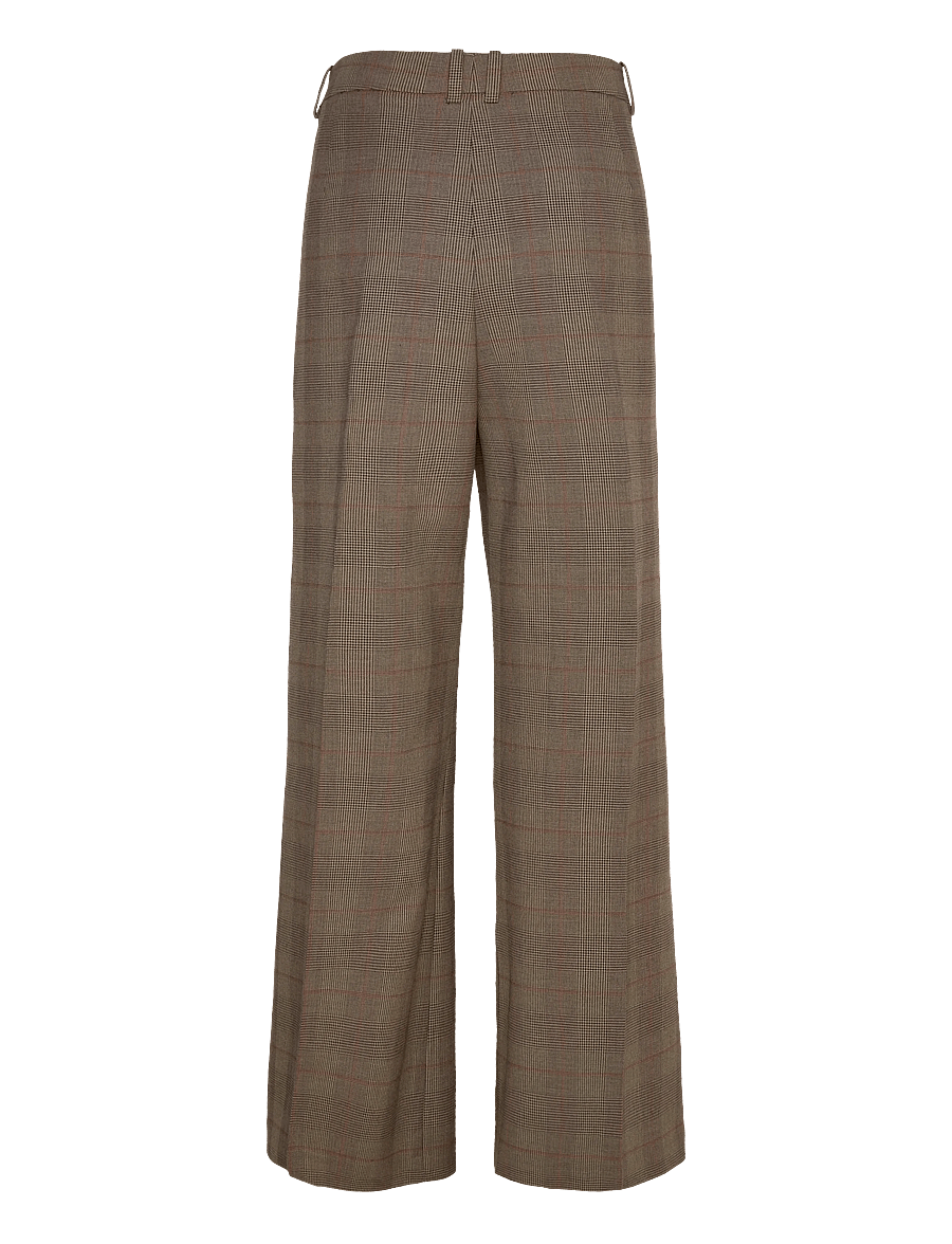 Mango - Wool-blend check trousers - kostymbyxor - brown - 2