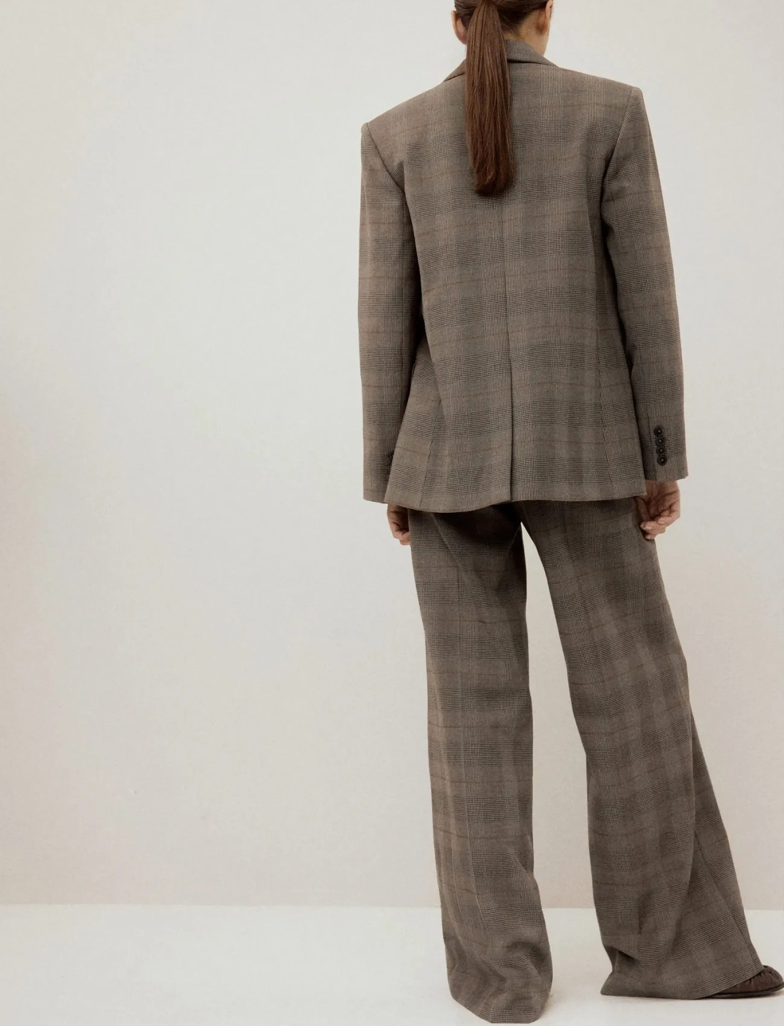 Mango - Wool-blend check trousers - peoriided outlet-hindadega - brown - 3