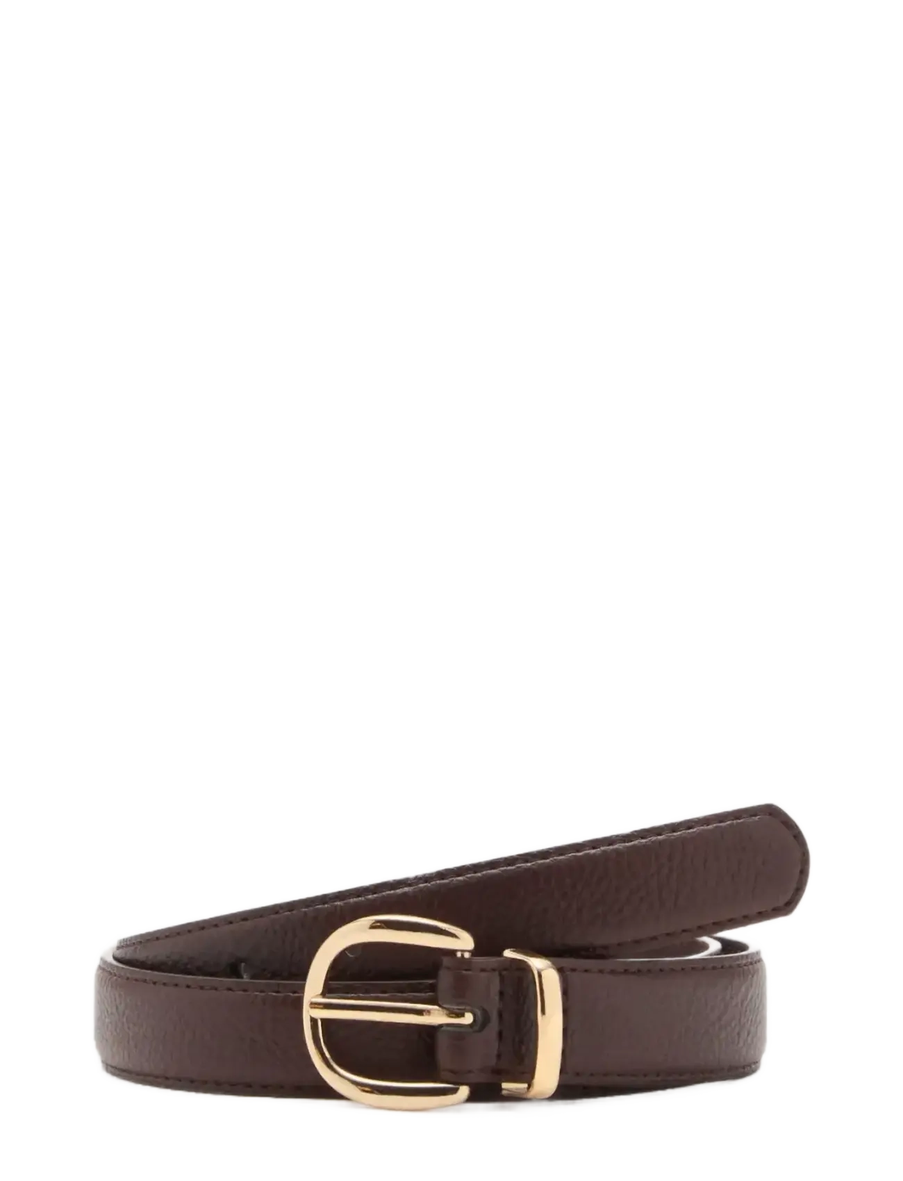 Mango Oval buckle belt - Accessoarer - DARK BROWN / brown