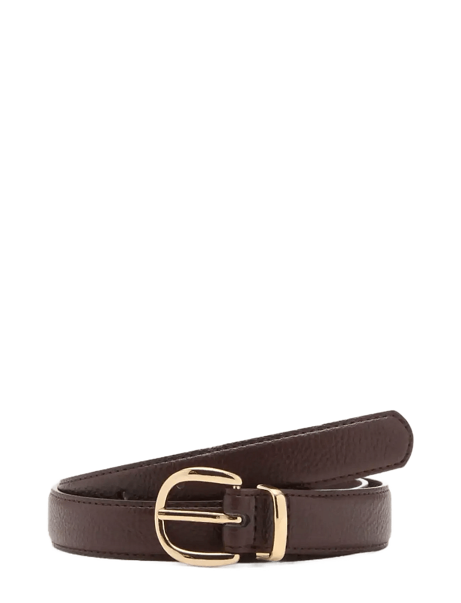 Mango - Oval buckle belt - casual bælter - dark brown - 0