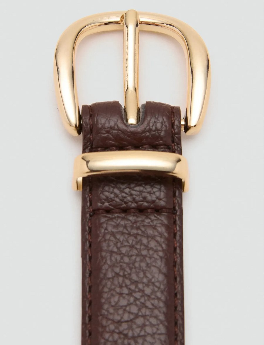 Mango - Oval buckle belt - casual bælter - dark brown - 1