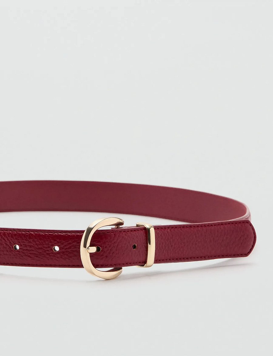Mango - Oval buckle belt - casual bælter - red - 1