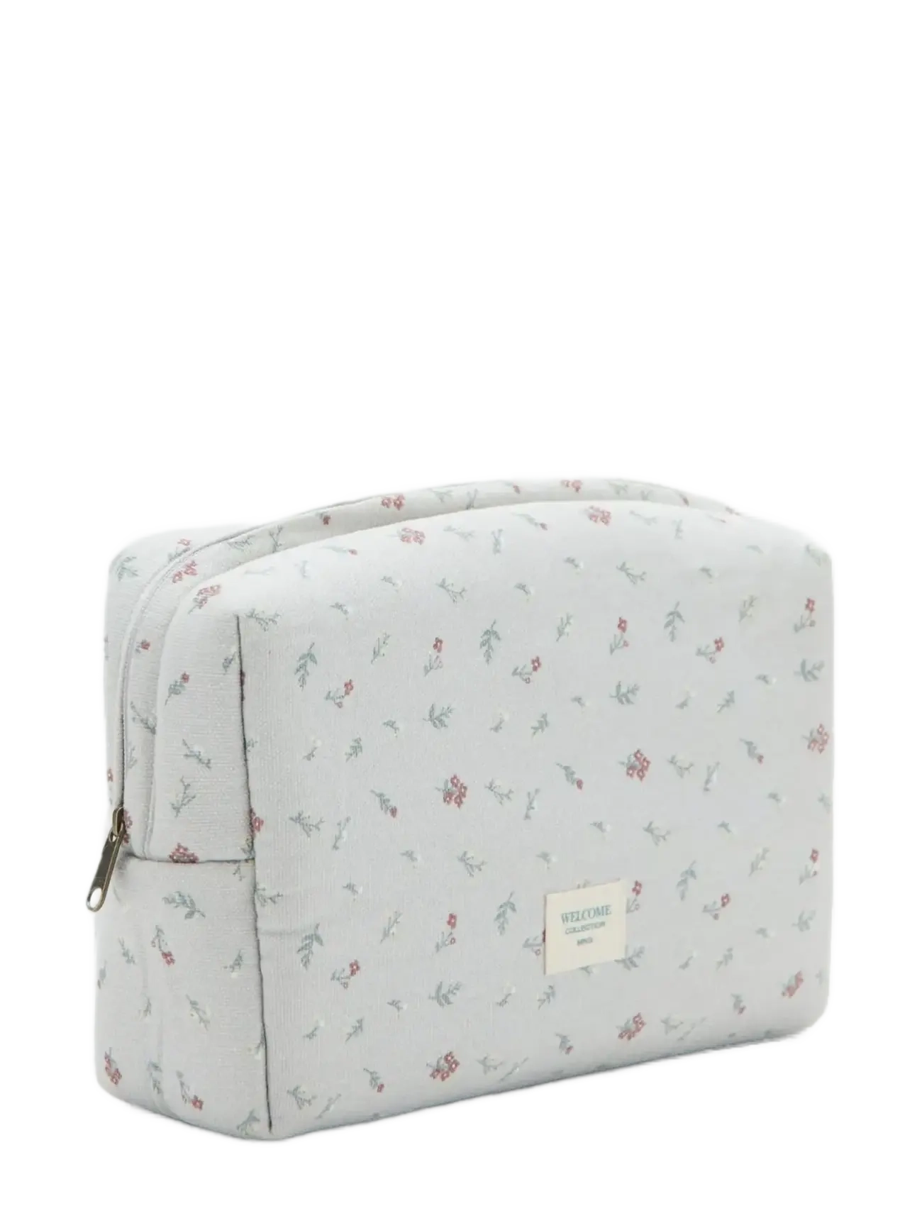 Mango - Floral-print cosmetic bag - grey - 1