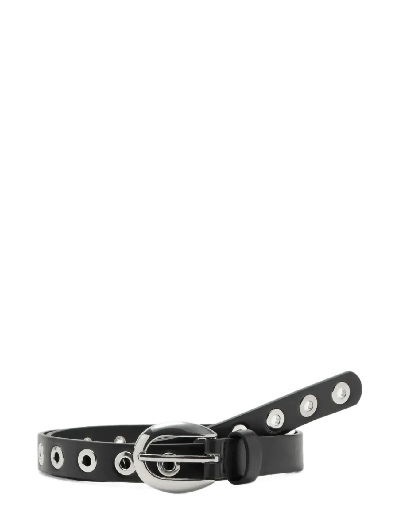 Mango Thin eyelets belt - Nyheter - BLACK / black