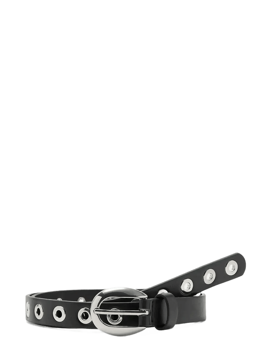 Mango - Thin eyelets belt - casual bælter - black - 0