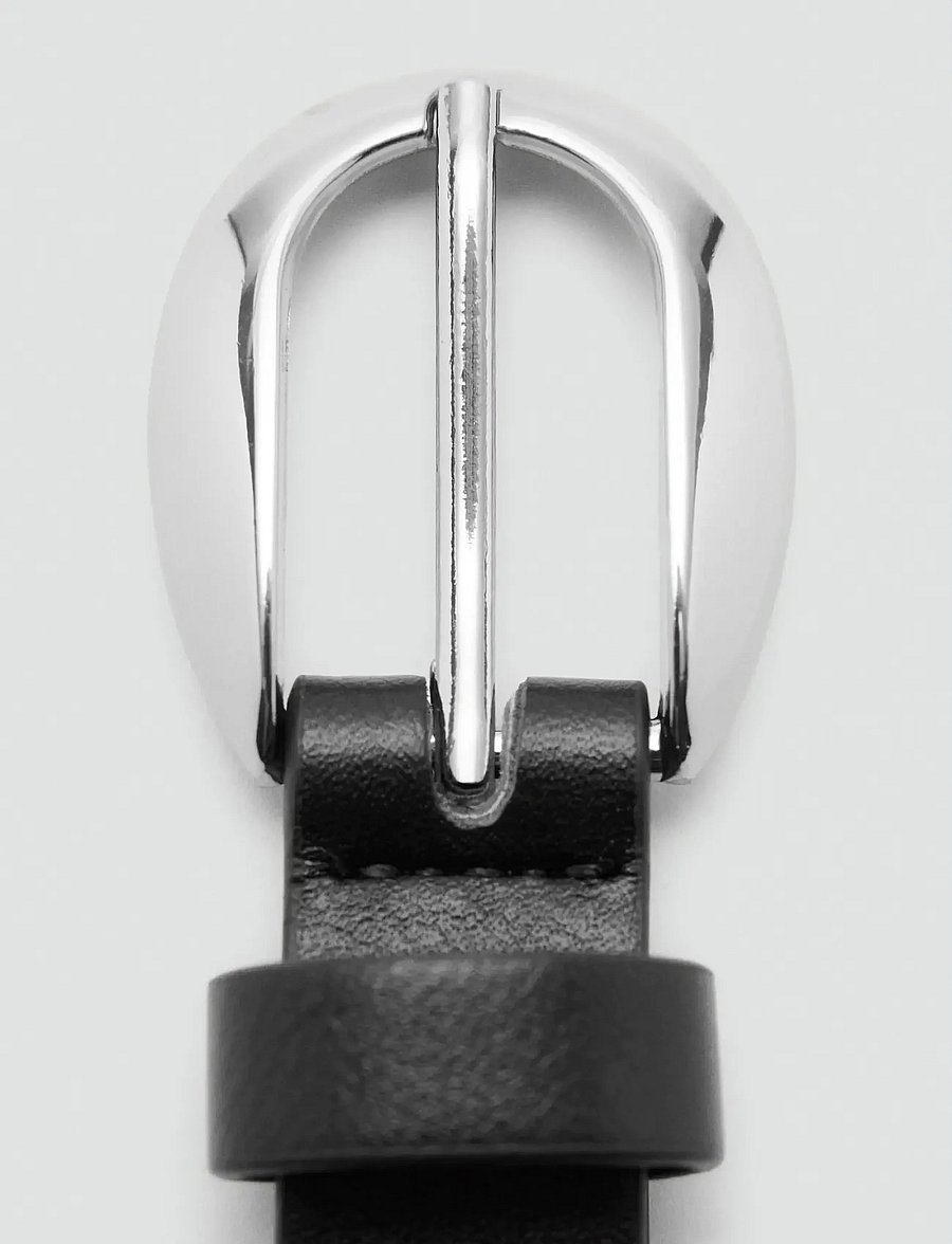 Mango - Thin eyelets belt - casual bælter - black - 1