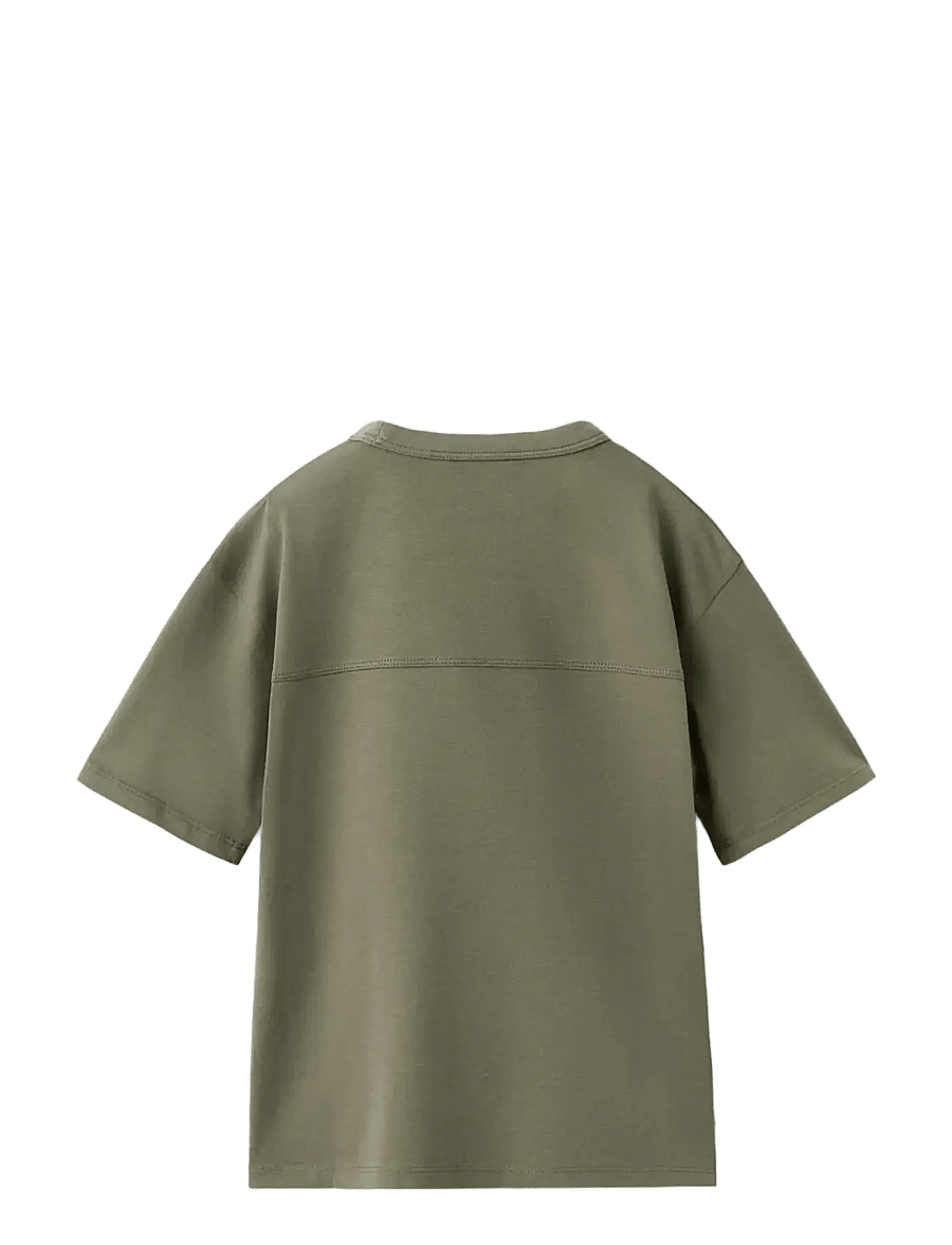 Mango - Cotton T-shirt with pocket detail - kortärmade t-shirts - beige - khaki - 2