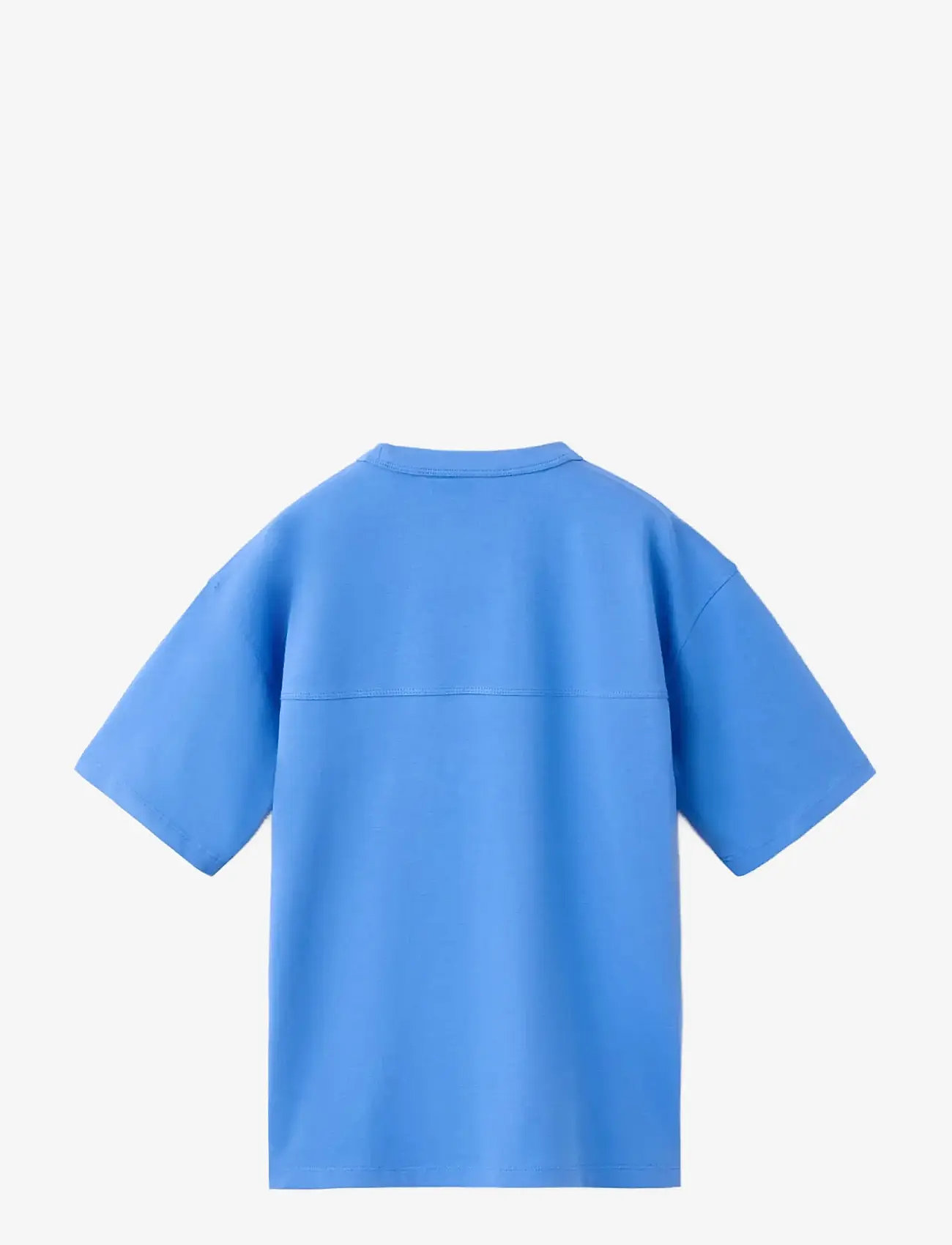 Mango - Cotton T-shirt with pocket detail - kortærmede t-shirts - medium blue - 1