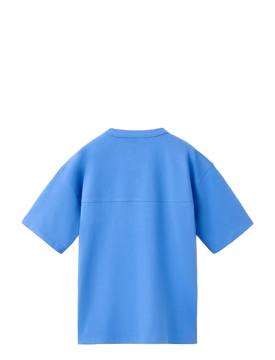 Mango - Cotton T-shirt with pocket detail - kortærmede t-shirts - medium blue - 1
