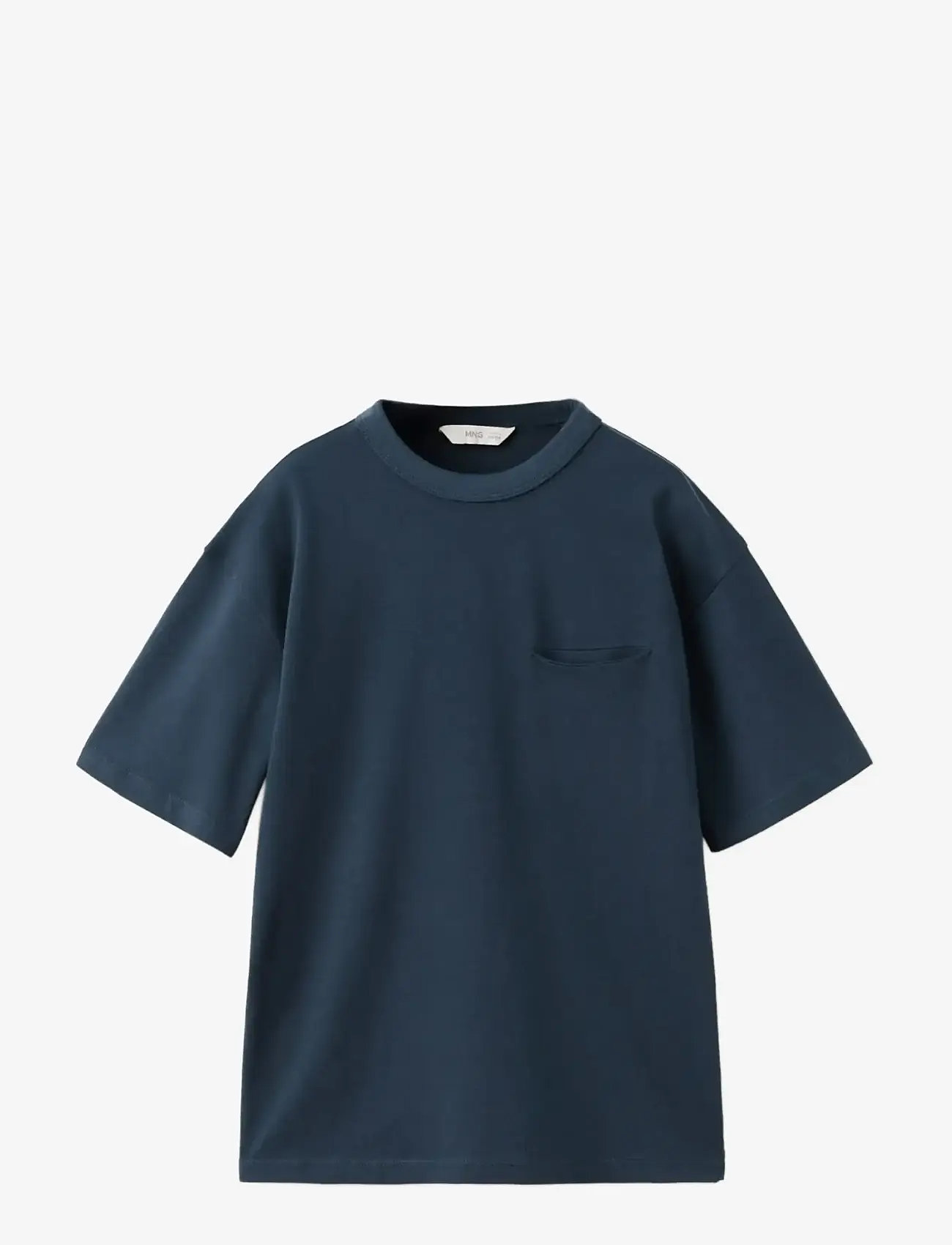 Mango - Cotton T-shirt with pocket detail - kortärmade t-shirts - navy - 1