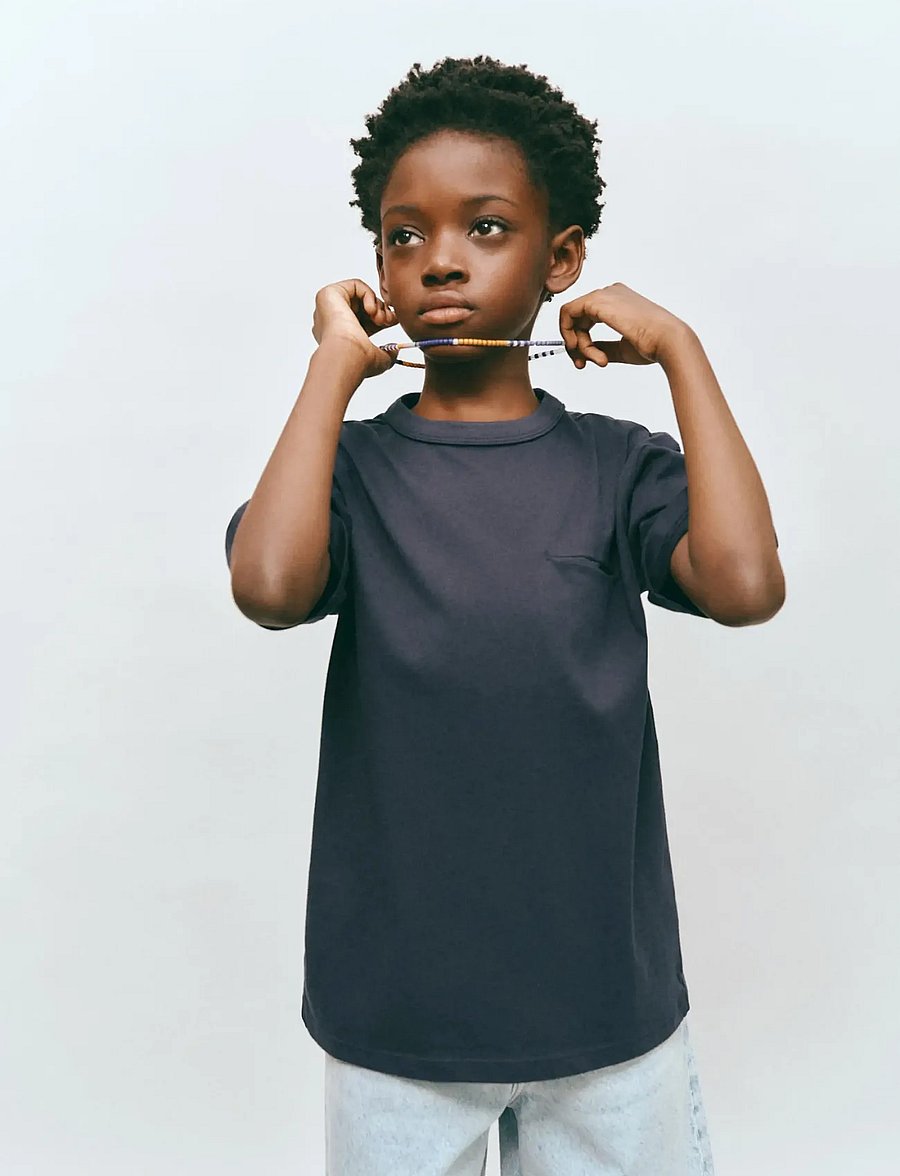 Mango - Cotton T-shirt with pocket detail - kortärmade t-shirts - navy - 0