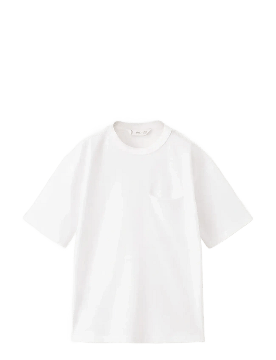 Mango - Cotton T-shirt with pocket detail - kortærmede t-shirts - white - 1