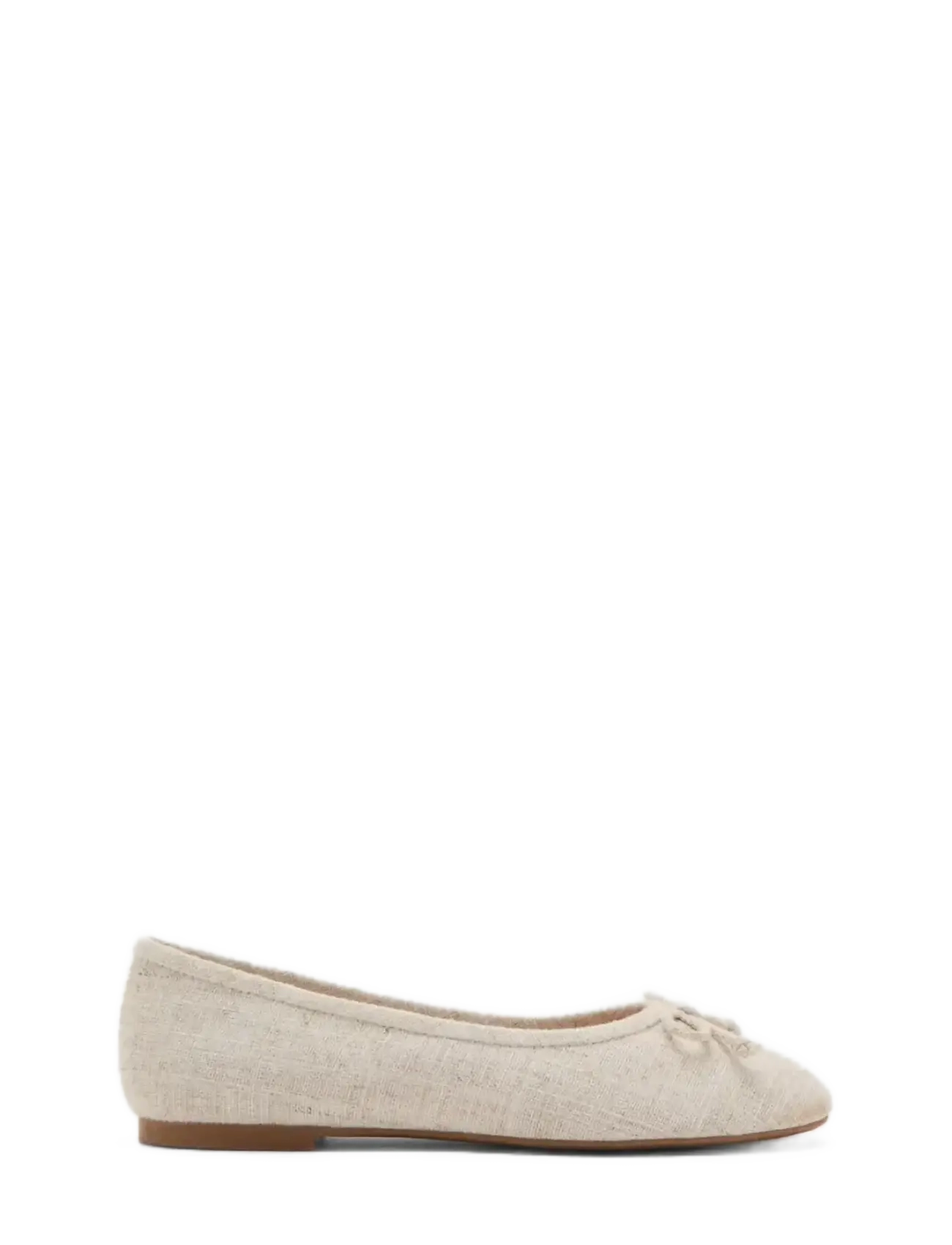 Mango Linen Ballerina Flat With Bow, 36, Beige, Sko > Ballerinaer, Børn