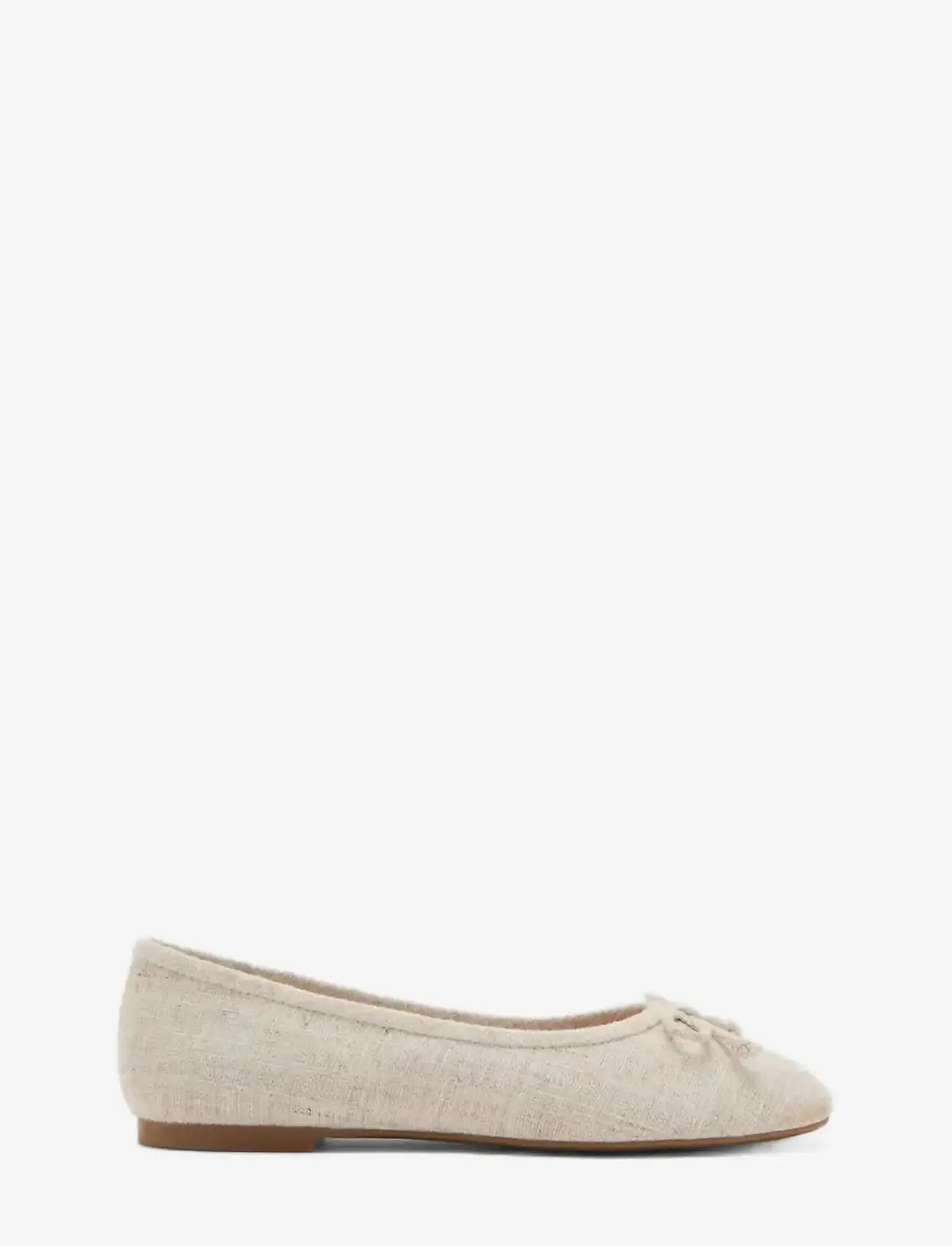 Mango - Linen ballerina flat with bow - lt pastel brown - 0