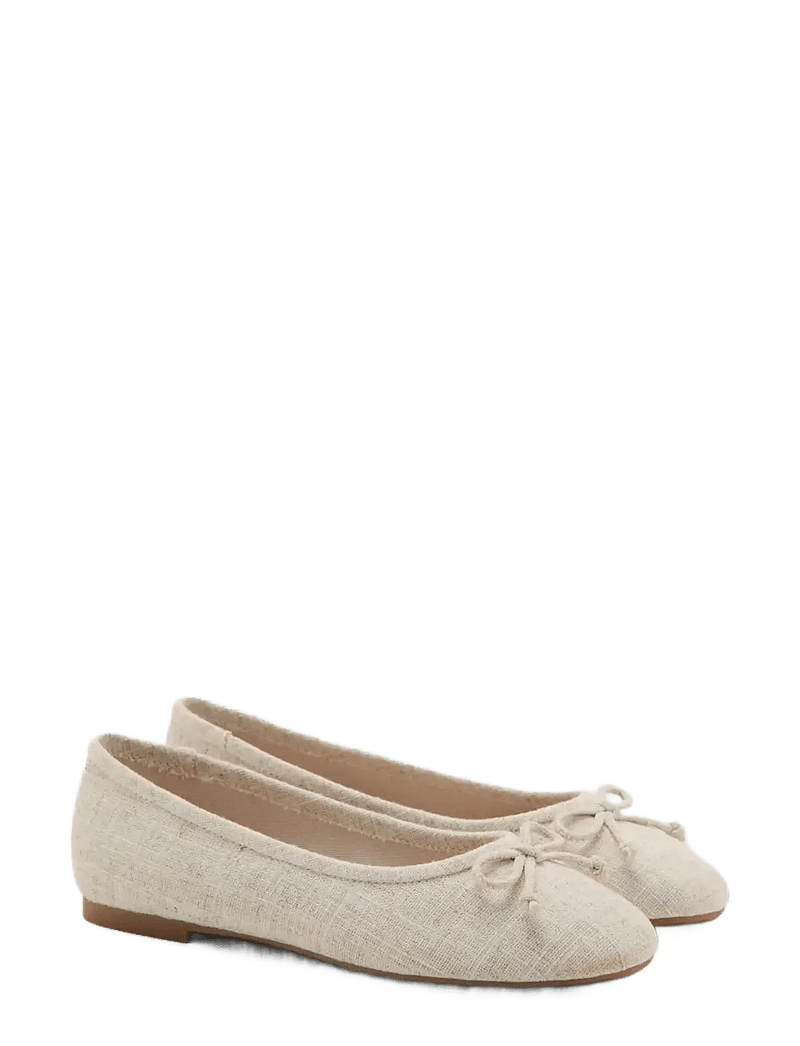 Mango - Linen ballerina flat with bow - ballerinaskor & slip-ons - lt pastel brown - 1