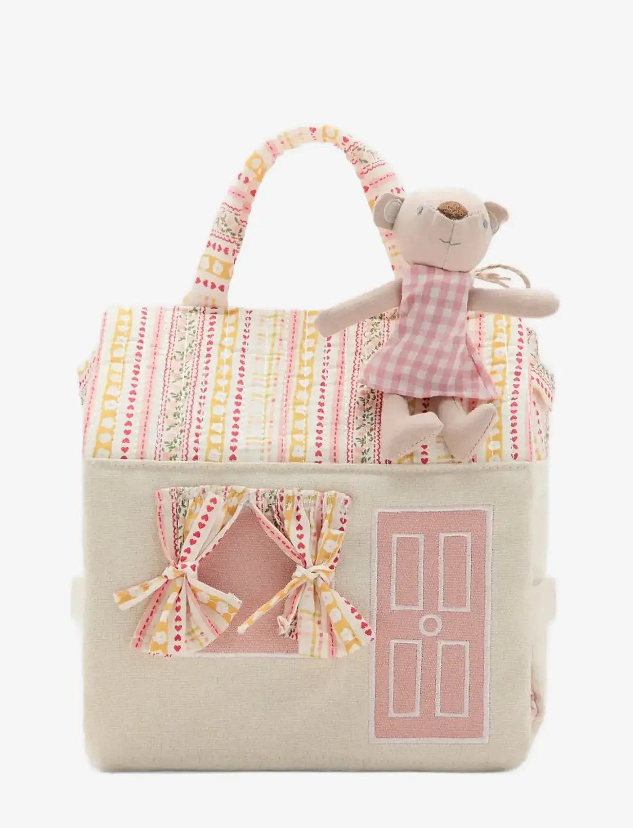 Mango - Bear cottage bag - kangaskassit & olkalaukut - lt-pastel pink - 0