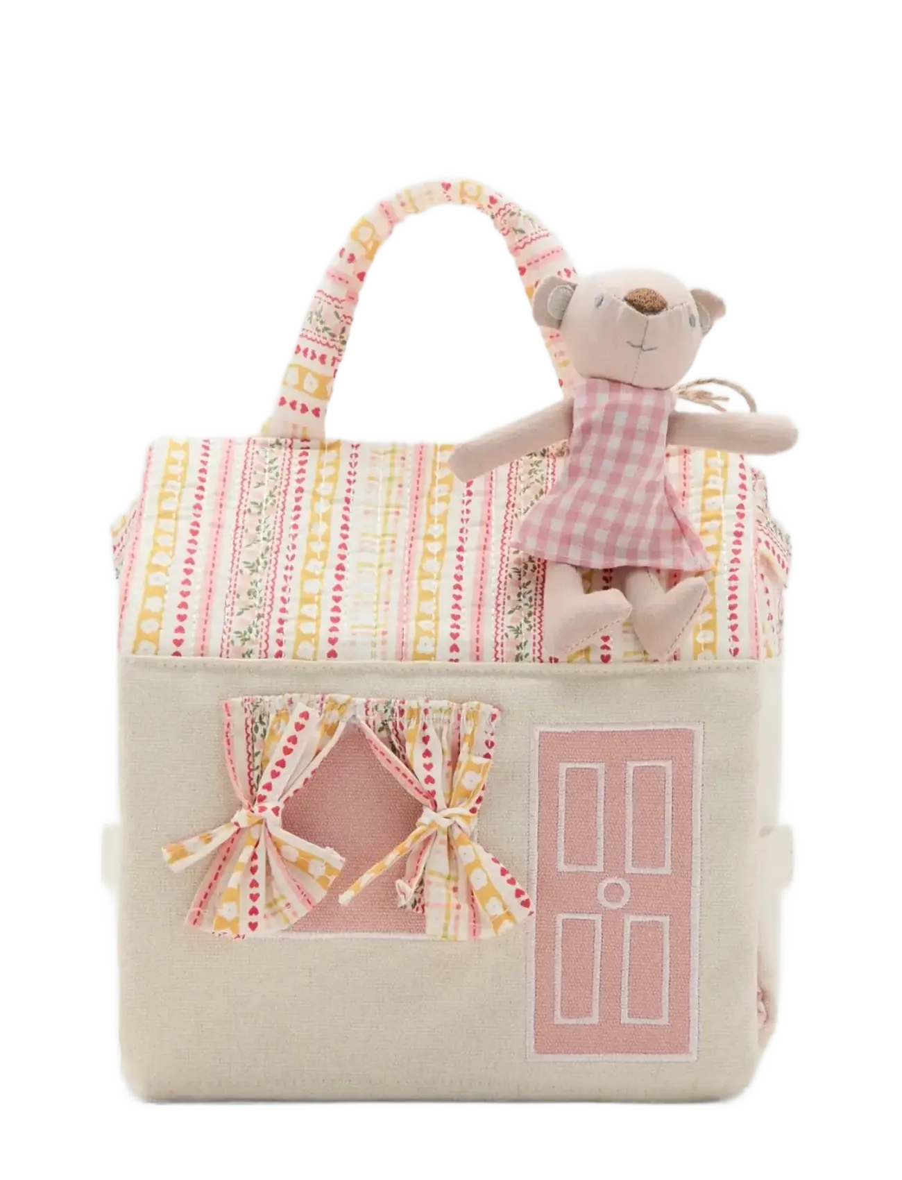 Mango Bear cottage bag - Tygpåsar & Små väskor - LT-PASTEL PINK / pink/rose