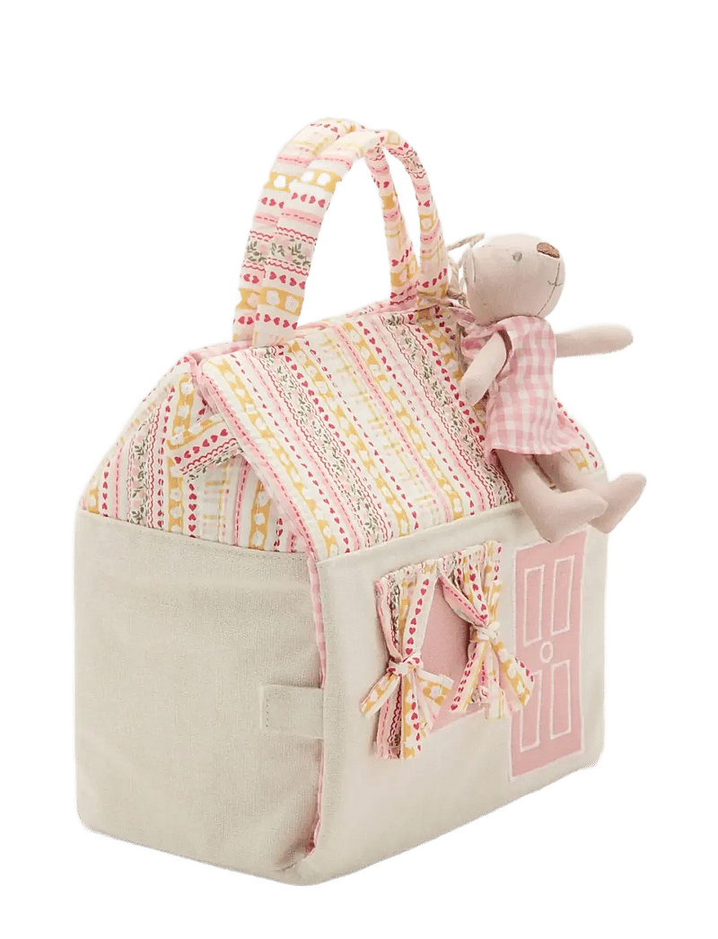 Mango - Bear cottage bag - kangaskassit & olkalaukut - lt-pastel pink - 1