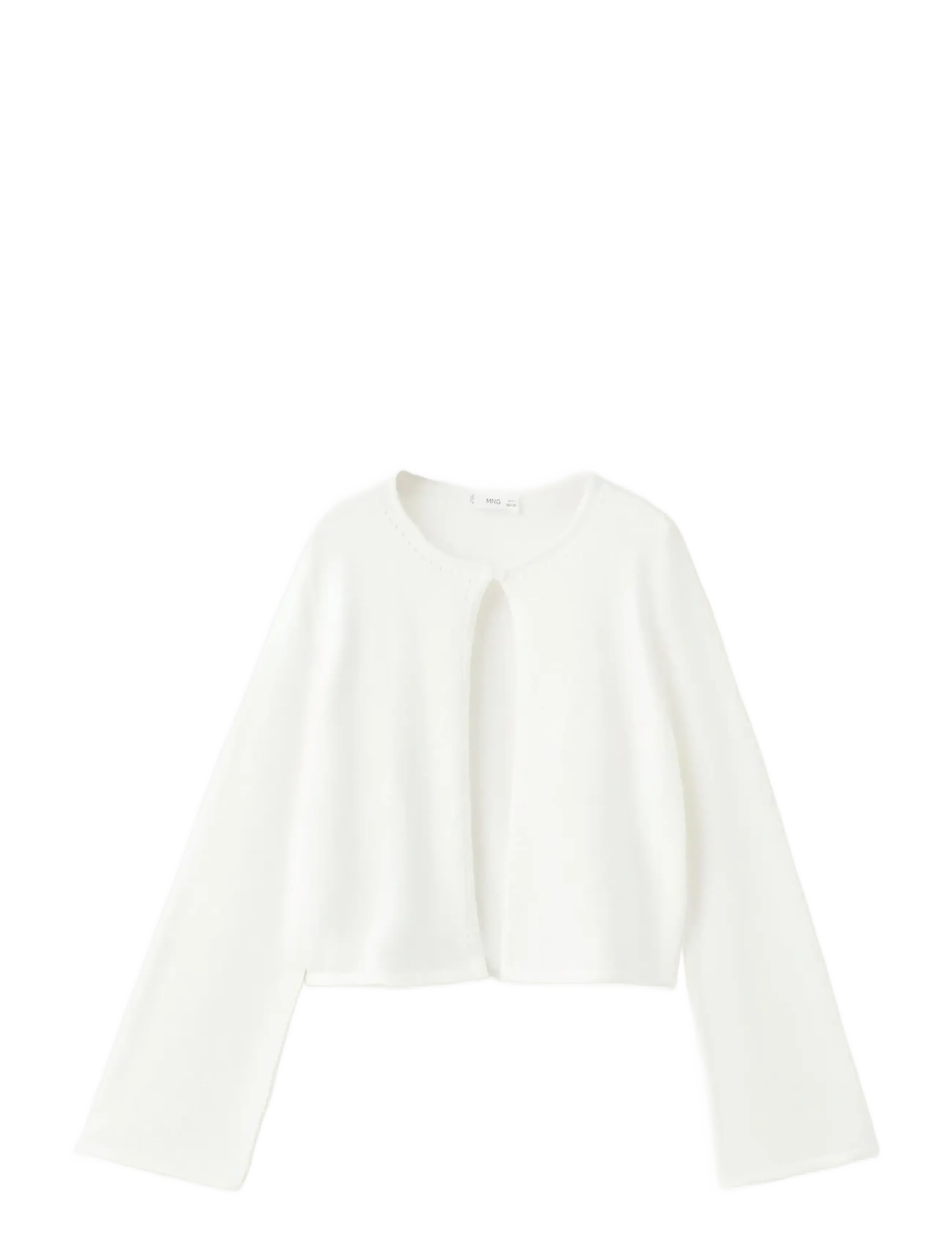 Mango Fine-Knit Cardigan, 7-8, Knitwear, Creme - Cardigans, Kinder