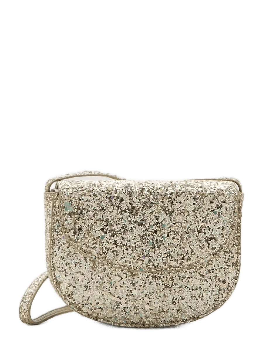 Mango - Glitter flap handbag - axelremsväskor - gold - 0